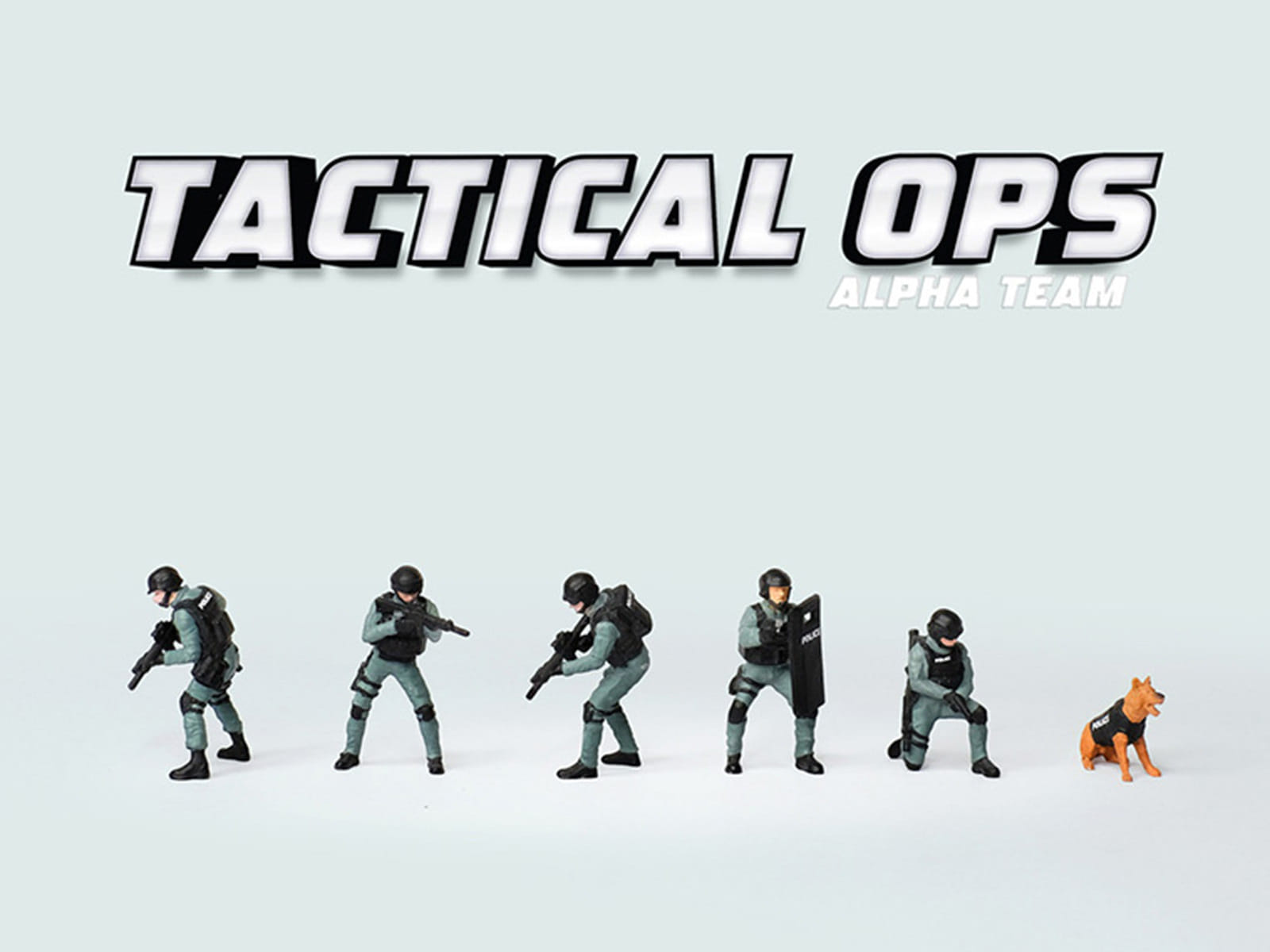 "Tactical Ops Alpha Team" 6 piece Diecast Figure Set (6 Figures) Limited Edition for 1/64 Scale Models by American Diorama - Image 3