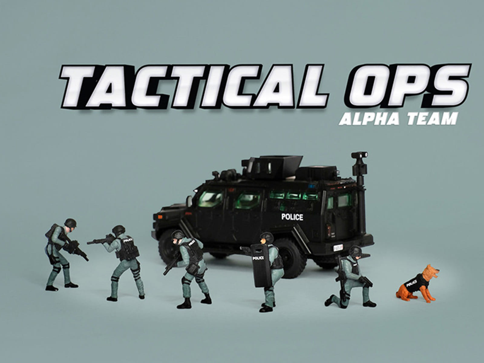 "Tactical Ops Alpha Team" 6 piece Diecast Figure Set (6 Figures) Limited Edition for 1/64 Scale Models by American Diorama - Image 4