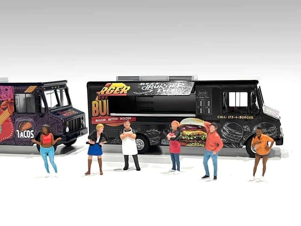 Food Truck "The Burger Truck" Black with Graphics 1/64 Diecast Model by American Diorama - Image 2