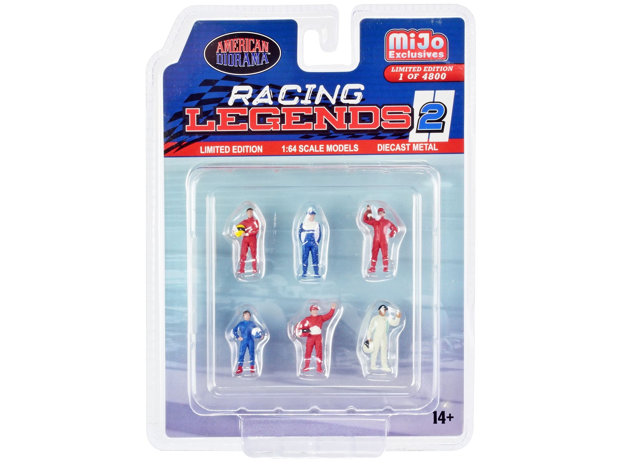 “Racing Legends 2” 6 piece Diecast Set (6 Driver Figures) Limited Edition to 4800 pieces Worldwide for 1/64 Scale Models by American Diorama