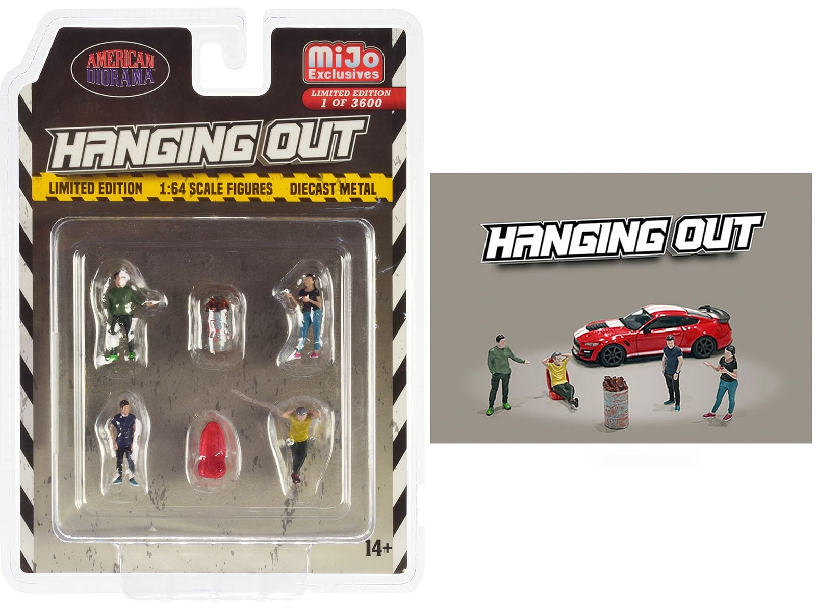 “Hanging Out” 6 piece Diecast Figure Set (4 Figures 1 Seat 1 Barrel) Limited Edition to 3600 pieces Worldwide 1/64 Scale Models by American Diorama