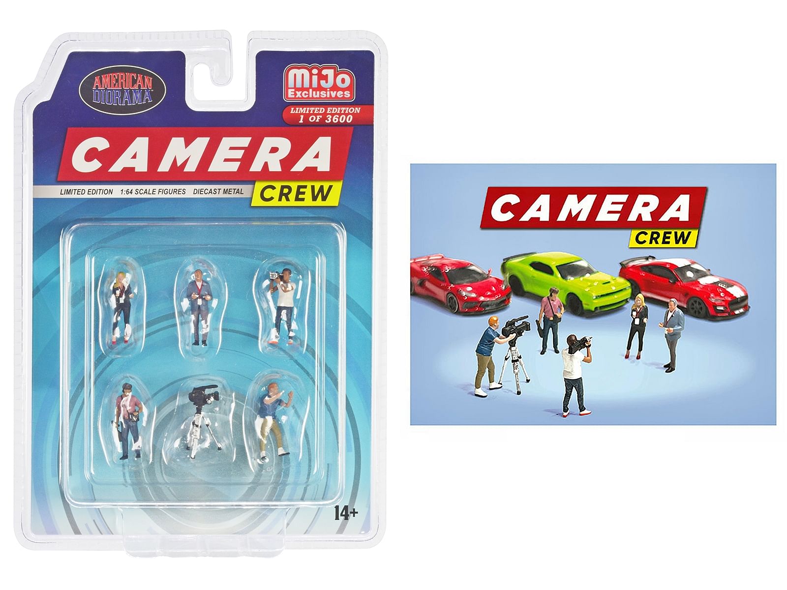 “Camera Crew” 6 piece Diecast Figure Set (5 Figures 1 camera) Limited Edition to 3600 pieces Worldwide for 1/64 Scale Models by American Diorama