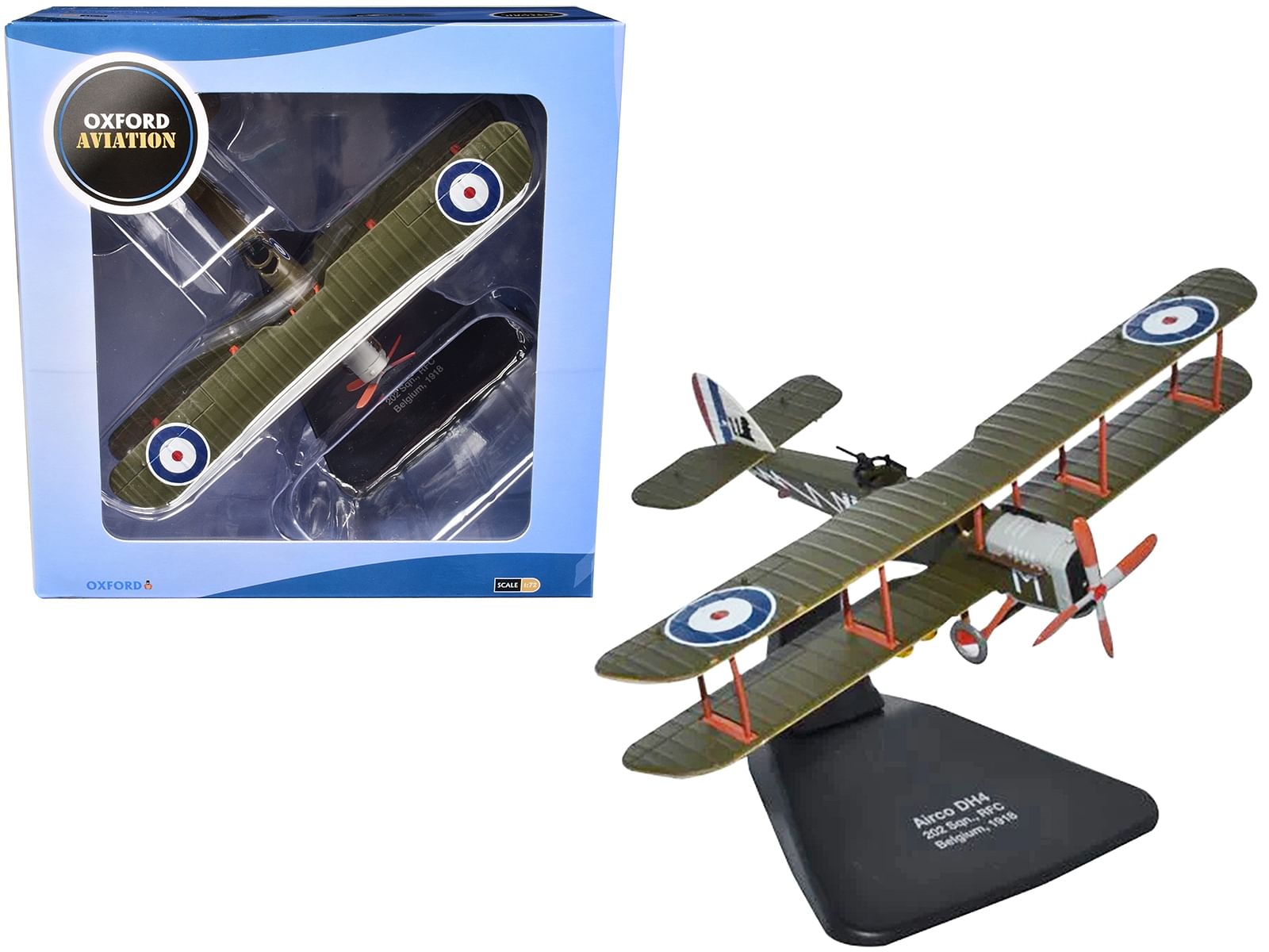 Airco DH4 Bomber Plane “202 Squadron RFC” (1918) “Oxford Aviation” Series 1/72 Diecast Model Airplane by Oxford Diecast