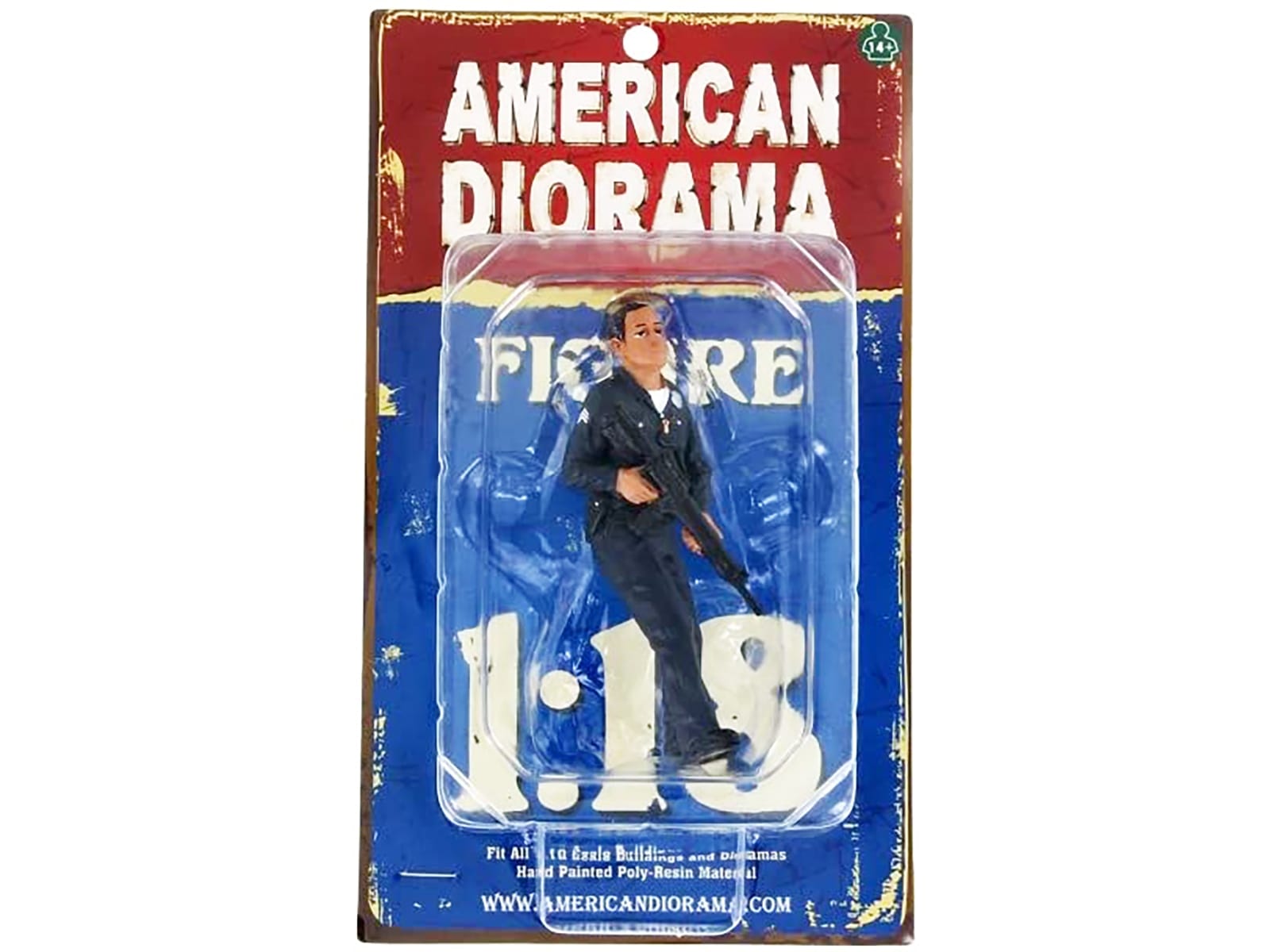 Police Officer II Figure For 1:18 Scale Models by American Diorama - Image 3