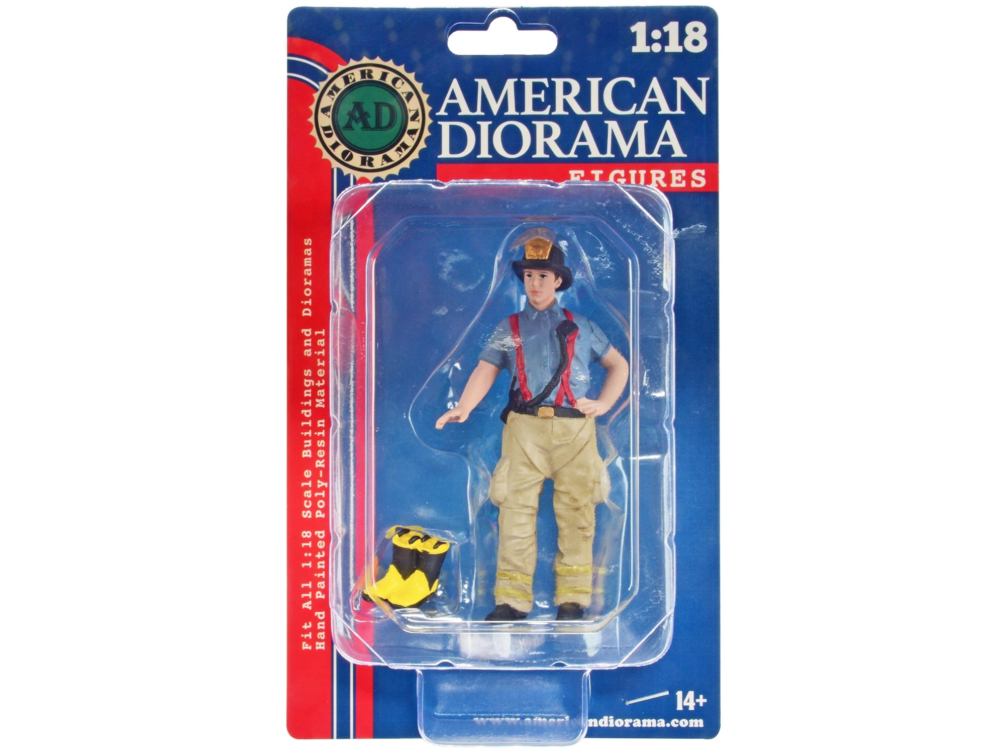 "Firefighters" Getting Ready Figure with Boots Accessory for 1/18 Scale Models by American Diorama - Image 2