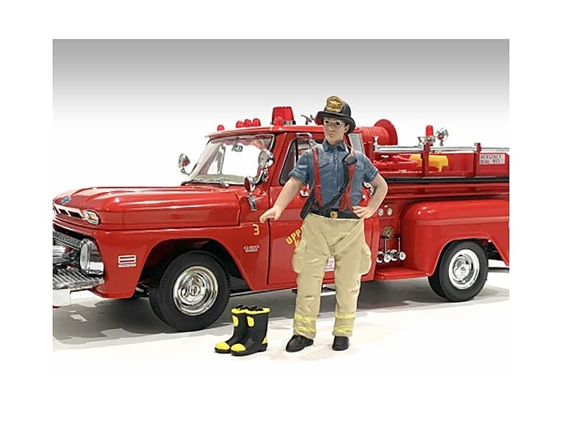 "Firefighters" Getting Ready Figure with Boots Accessory for 1/18 Scale Models by American Diorama - Image 4