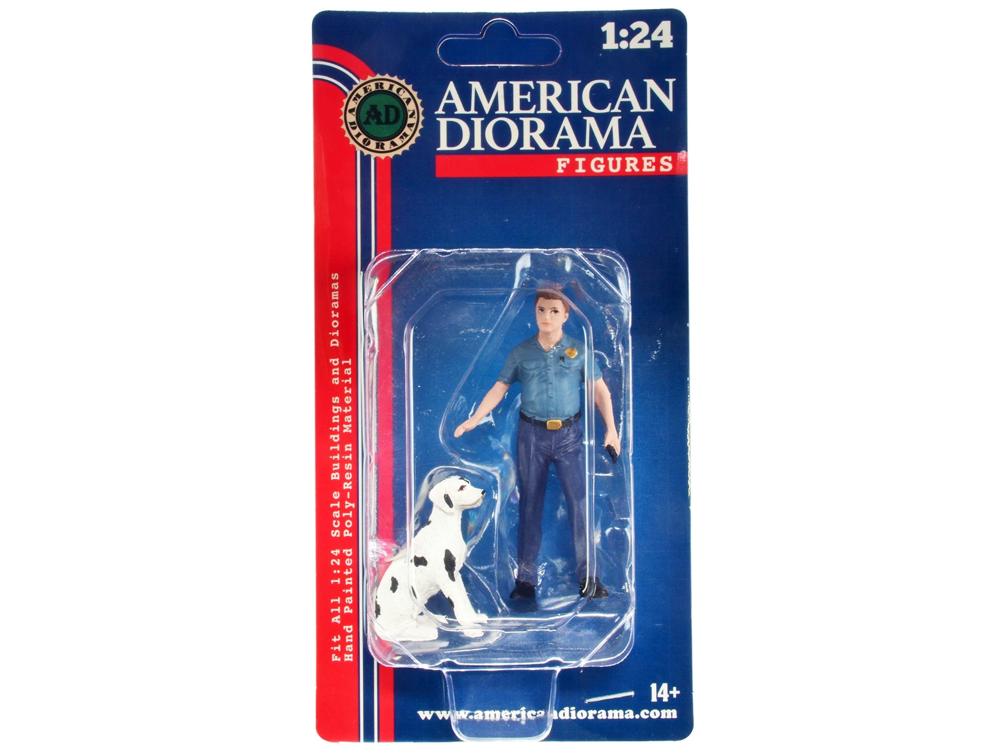 "Firefighters" Fire Dog Training Figures (Trainer and Dog) for 1/24 Scale Models by American Diorama - Image 4