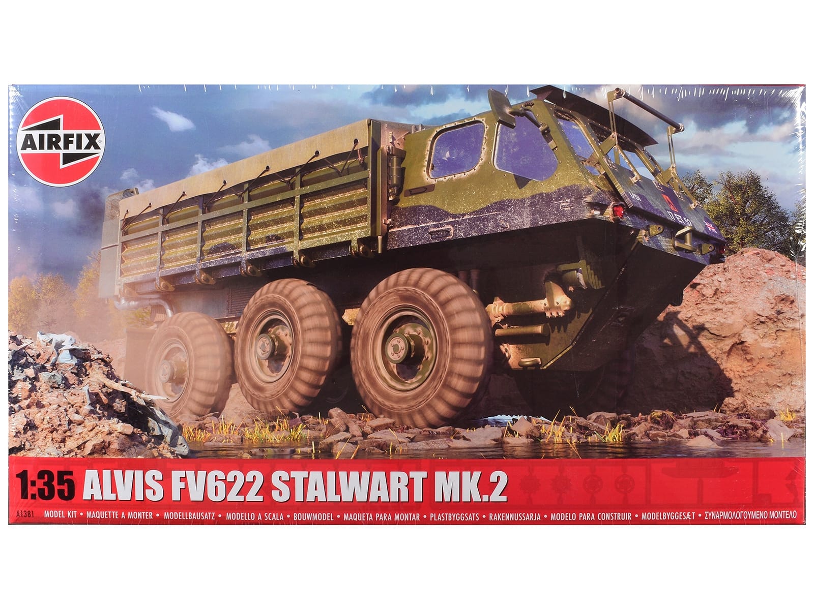 Level 3 Model Kit Alvis FV622 Stalwart Mk.2 Military Truck with 3 Scheme Options 1/35 Scale Plastic Model Kit by Airfix