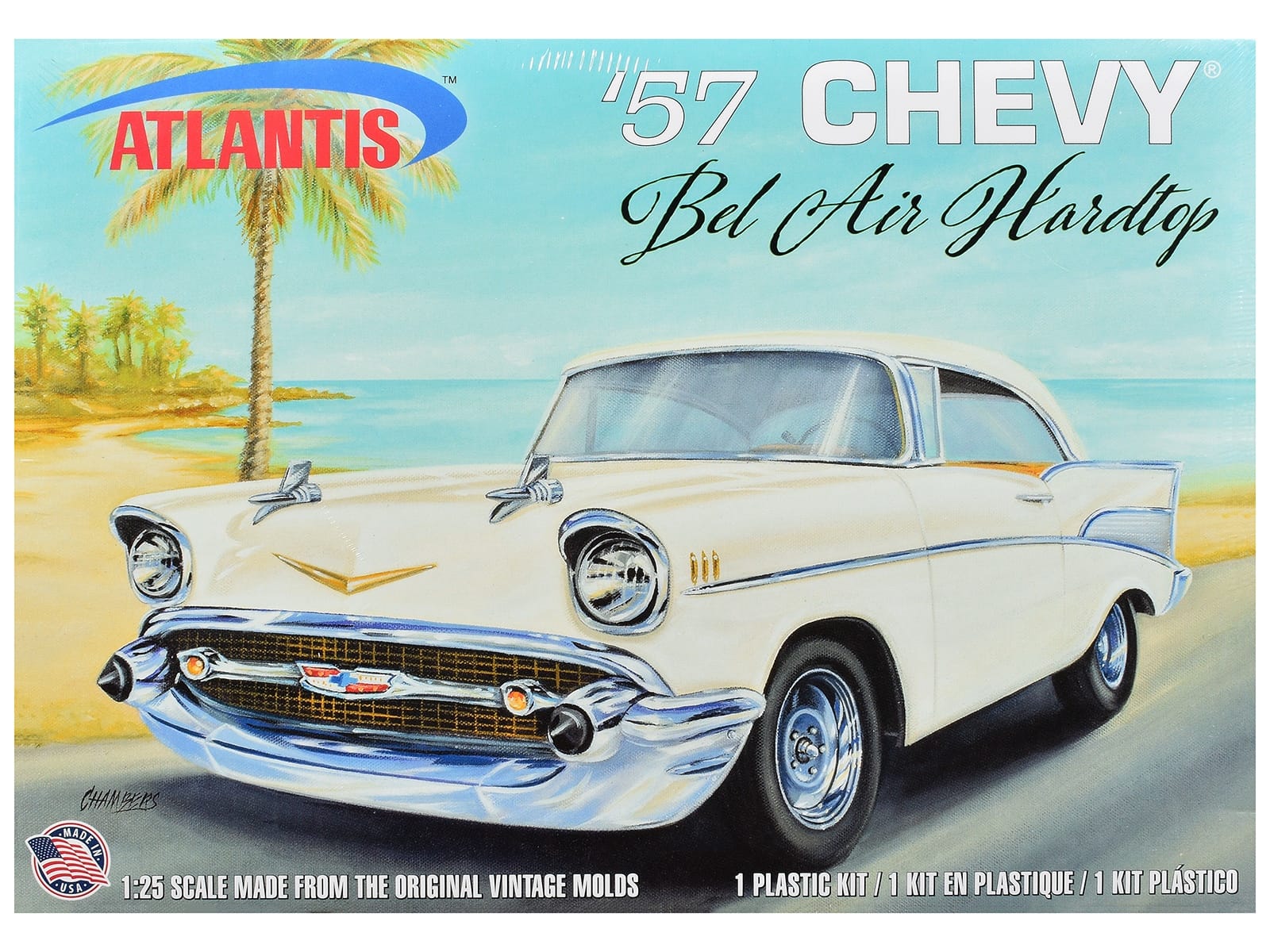 Skill 3 Model Kit 1957 Chevrolet Bel Air Hardtop 1/25 Scale Model by Atlantis