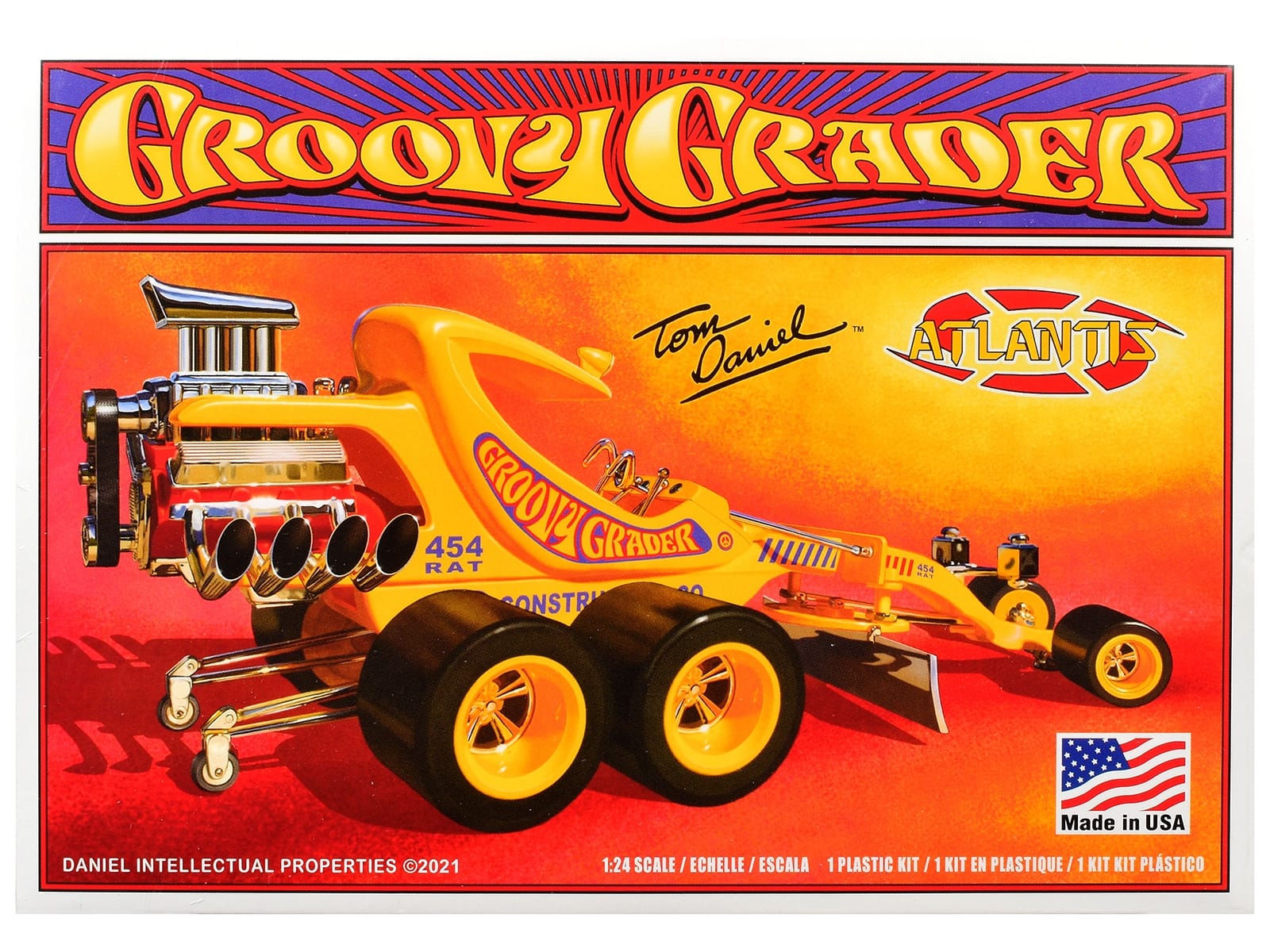 Skill 2 Model Kit Tom Daniel's Groovy Grader Dragster 1/24 Scale Model by Atlantis