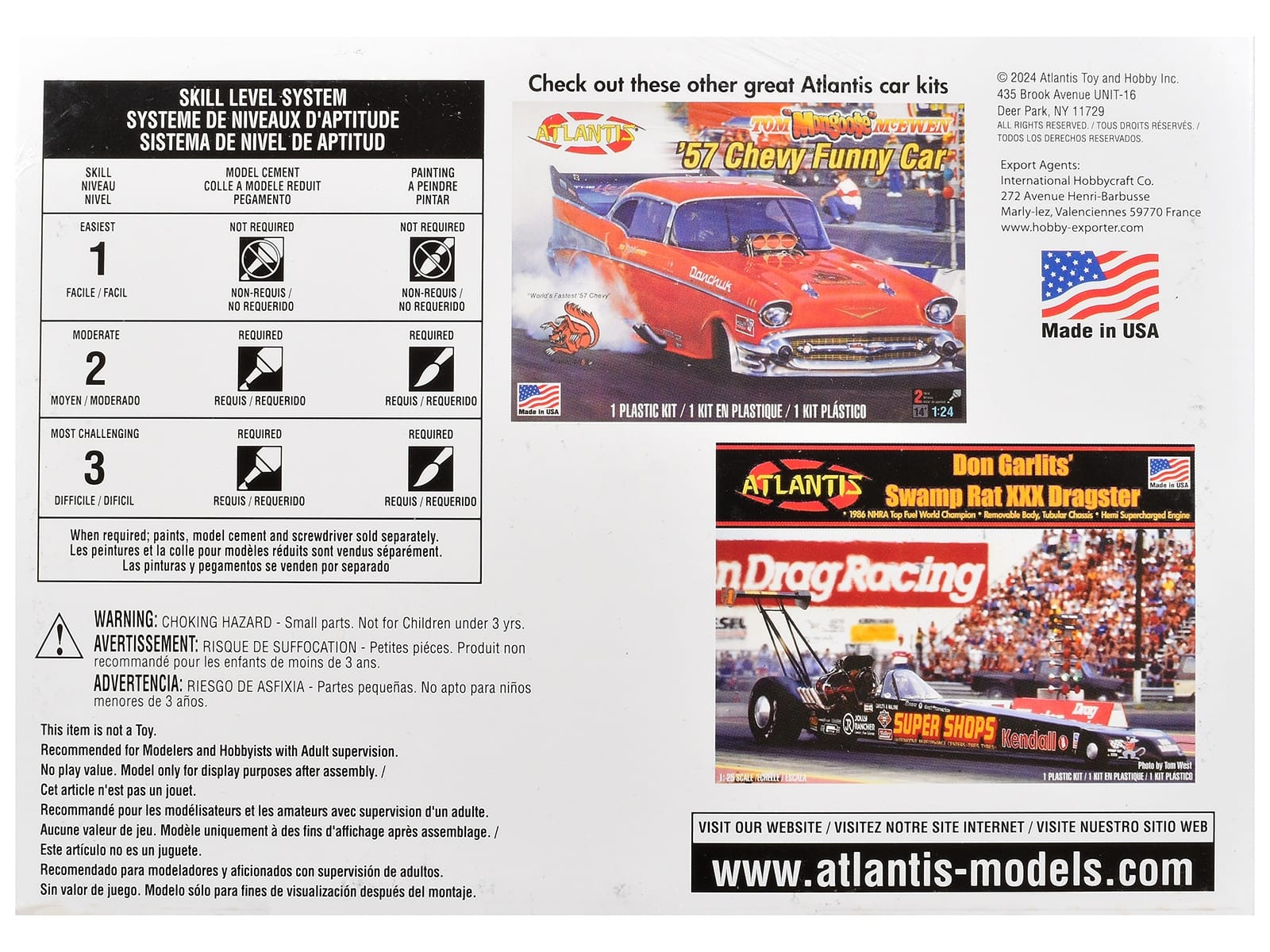 Skill 2 Model Kit Tom McEwen's "Mongoose" Rear Engine Dragster 1/24 Scale Model by Atlantis - Image 5