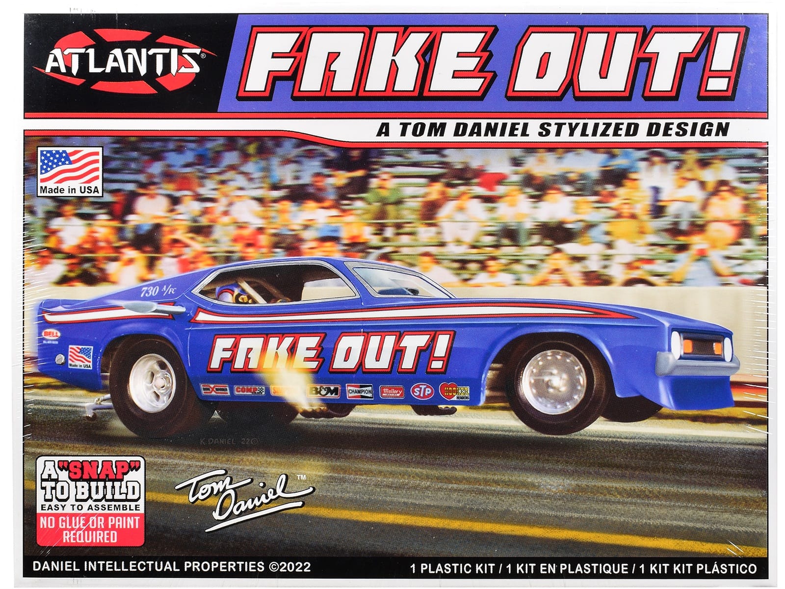 Model Kit Tom Daniel's "FAKE OUT!" Classic Funny Car (Snap-to-Build) 1/32 Scale Model by Atlantis