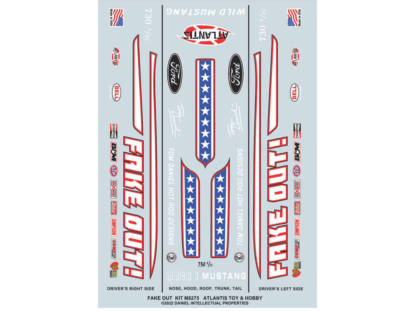 Model Kit Tom Daniel's "FAKE OUT!" Classic Funny Car (Snap-to-Build) 1/32 Scale Model by Atlantis - Image 4