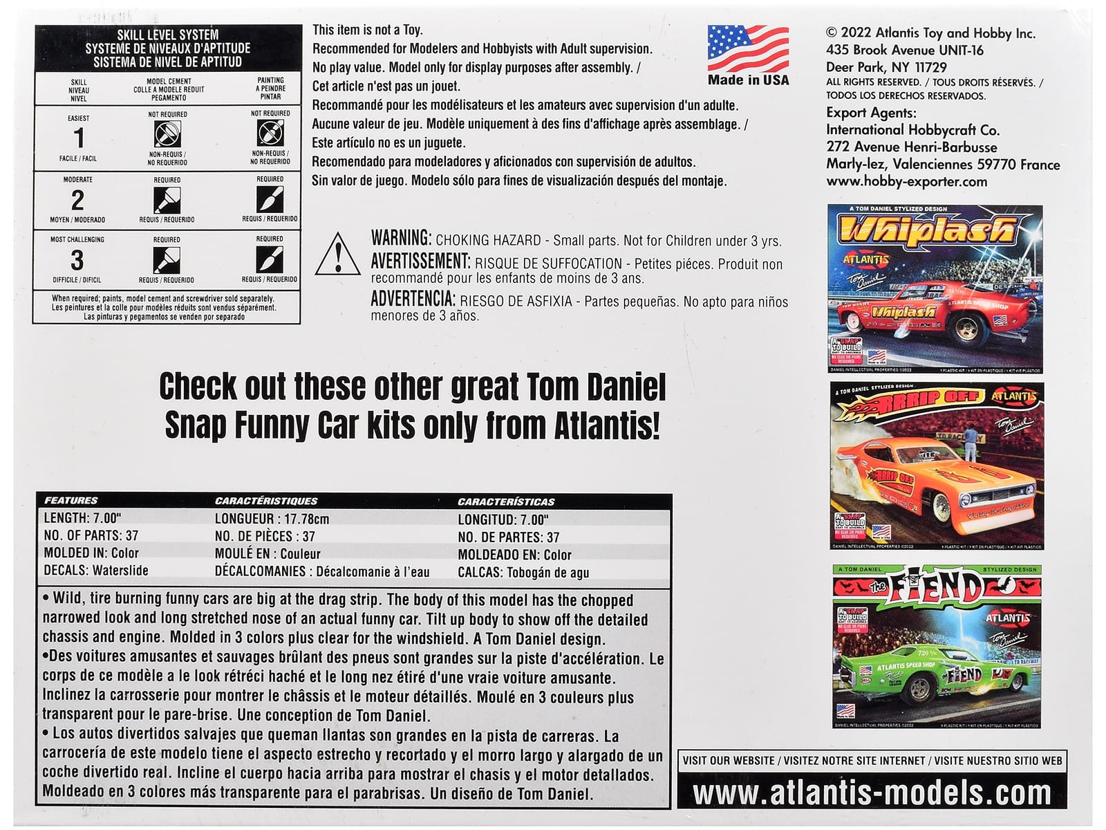 Model Kit Tom Daniel's "FAKE OUT!" Classic Funny Car (Snap-to-Build) 1/32 Scale Model by Atlantis - Image 5