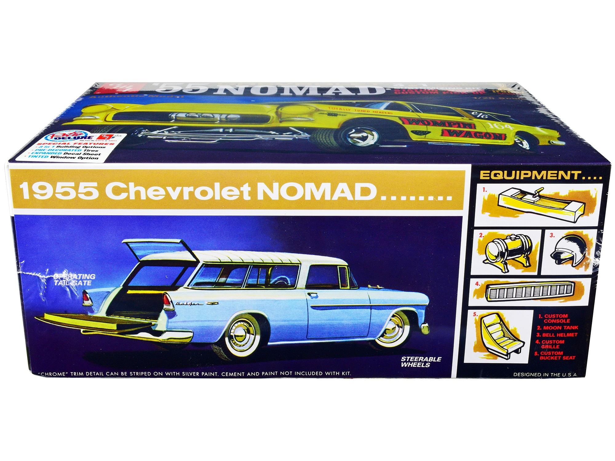 Skill 2 Model Kit 1955 Chevrolet Nomad 3-in-1 Kit “Trophy Series” 1/25 Scale Model by AMT