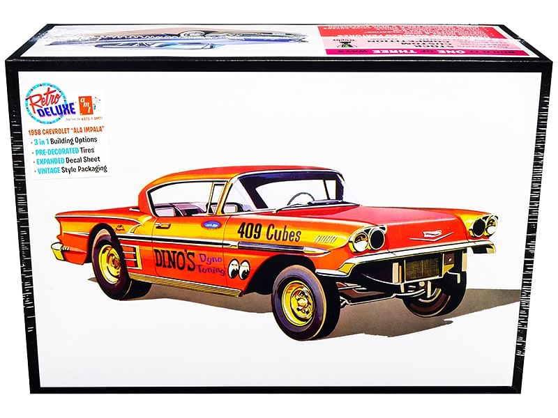 Skill 2 Model Kit 1958 Chevrolet Impala “Ala-Impala” 3-in-1 Kit 1/25 Scale Model by AMT