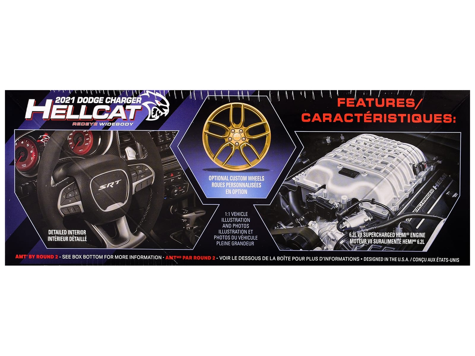 Skill 2 Model Kit 2021 Dodge Charger Hellcat Redeye Widebody 1/25 Scale Model by AMT - Image 3