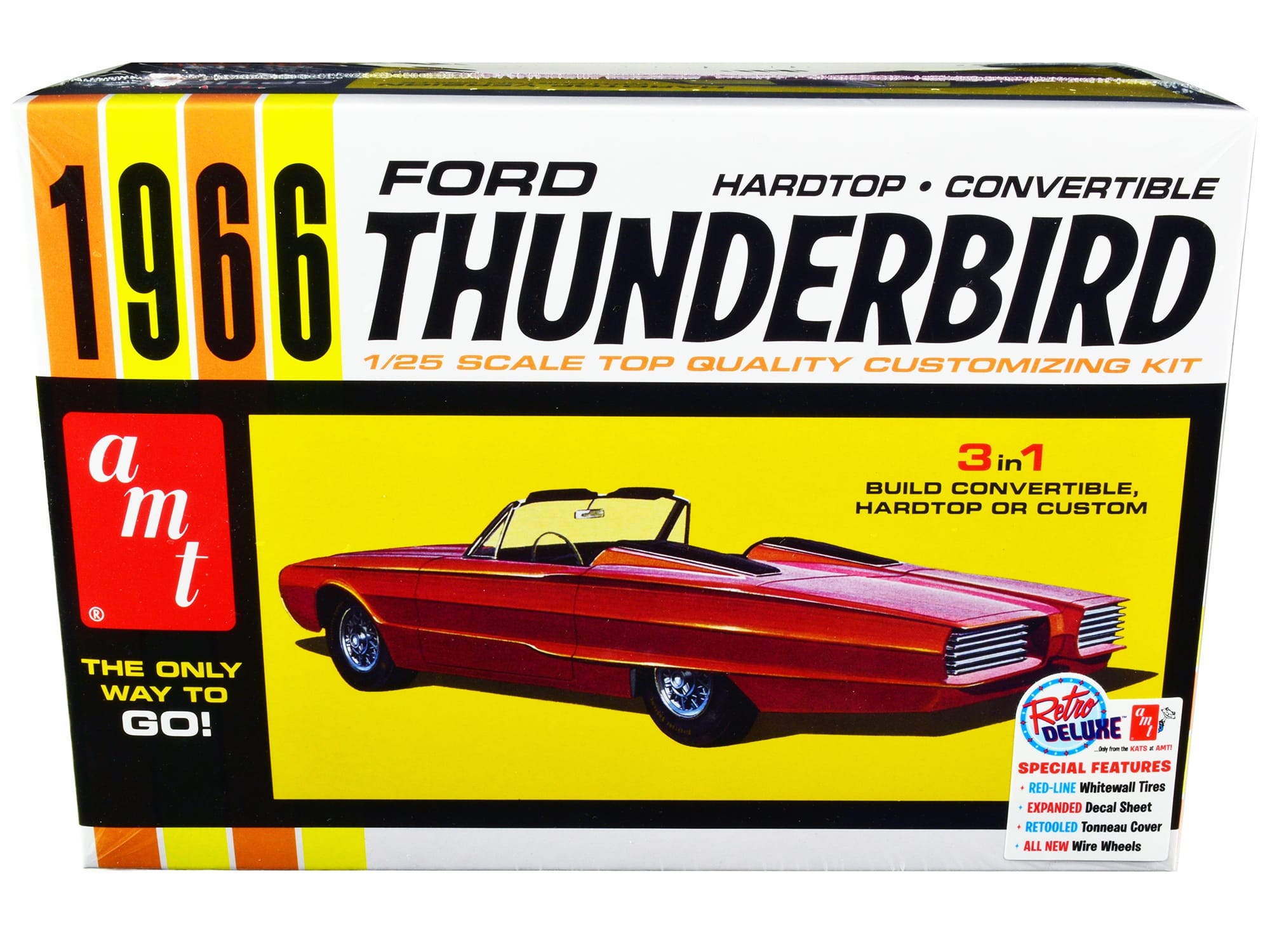 Skill 2 Model Kit 1966 Ford Thunderbird Hardtop/Convertible 3-in-1 Kit 1/25 Scale Model by AMT - Image 2