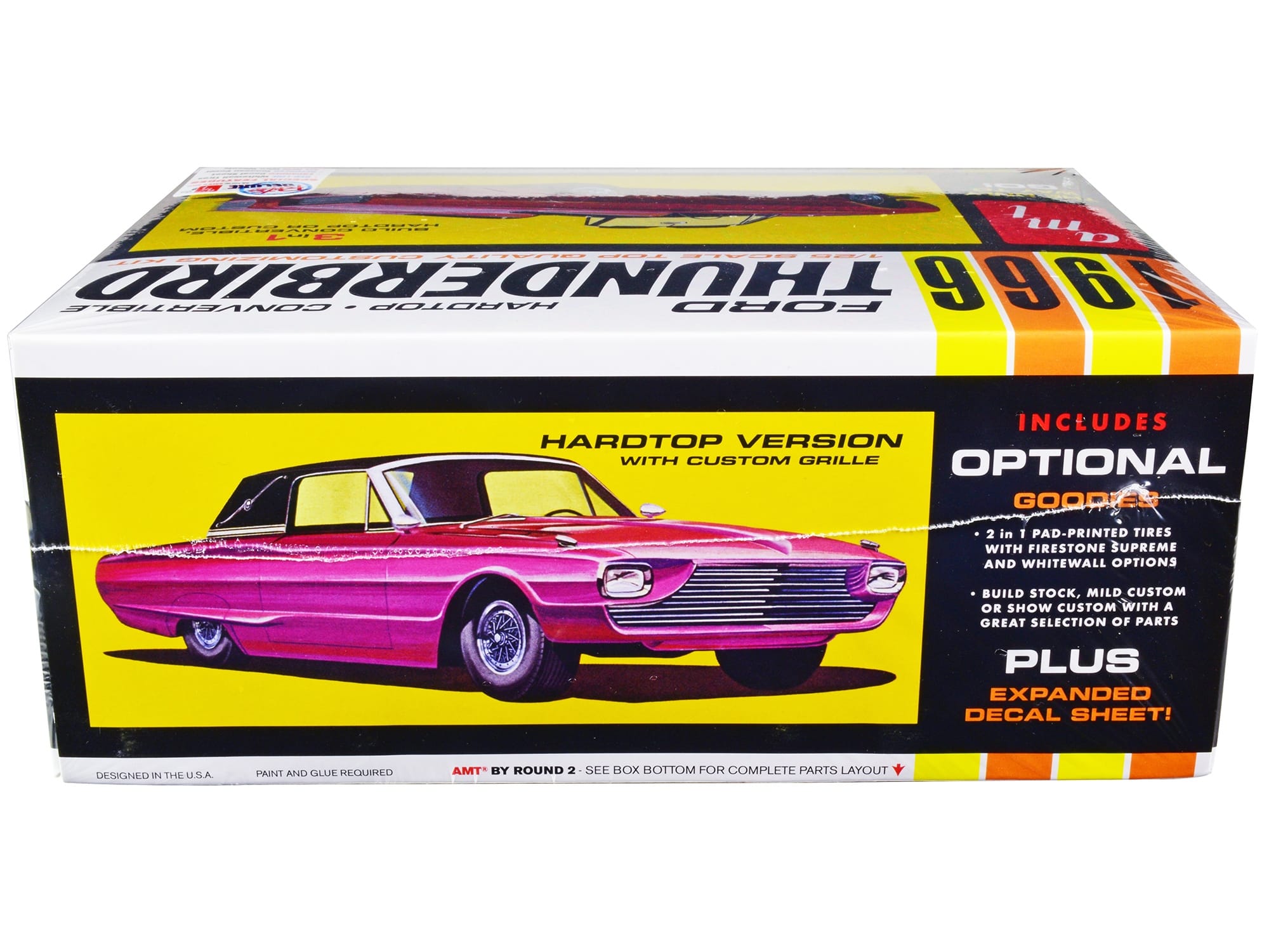 Skill 2 Model Kit 1966 Ford Thunderbird Hardtop/Convertible 3-in-1 Kit 1/25 Scale Model by AMT - Image 3