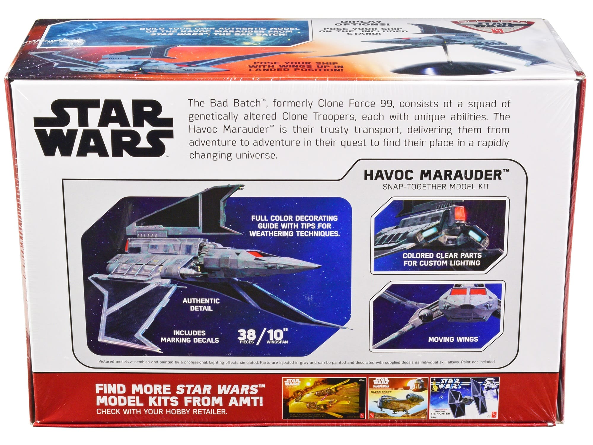 Skill 2 Model Kit Havoc Marauder Space Ship "Star Wars: The Bad Batch" (2021-Current) TV Series 1/144 Scale Model by AMT - Image 4