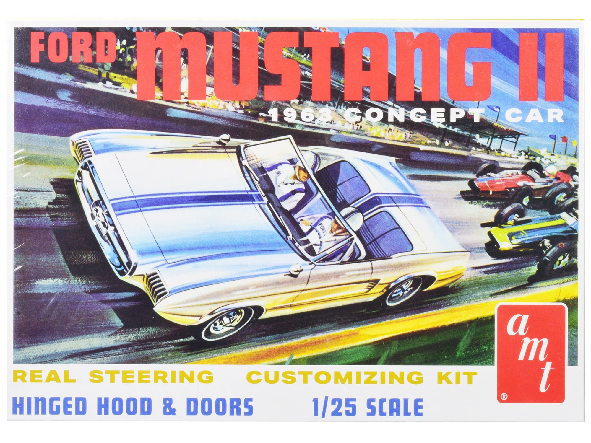 Skill 2 Model Kit 1963 Ford Mustang II Concept Car 1/25 Scale Model by AMT - Image 4