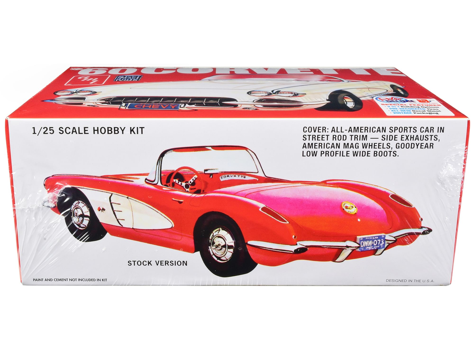 Skill 2 Model Kit 1960 Chevrolet Corvette “Street Rods” 1/25 Scale Model by AMT