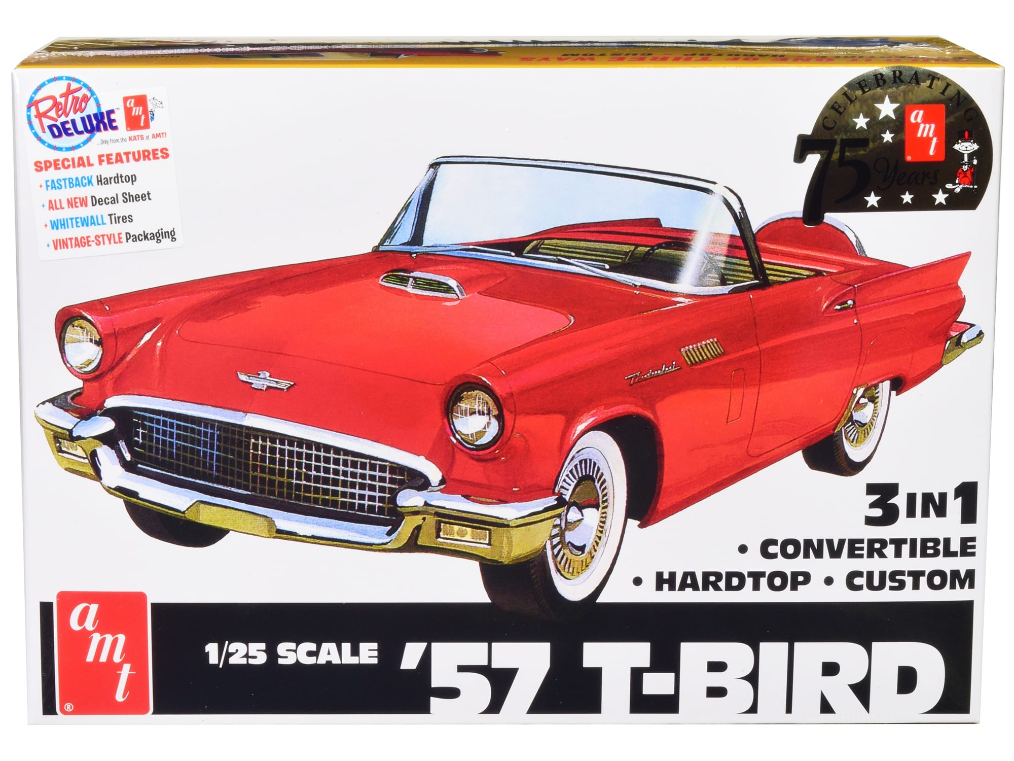 Skill 2 Model Kit 1957 Ford Thunderbird 3-in-1 Kit 1/25 Scale Model by AMT - Image 3