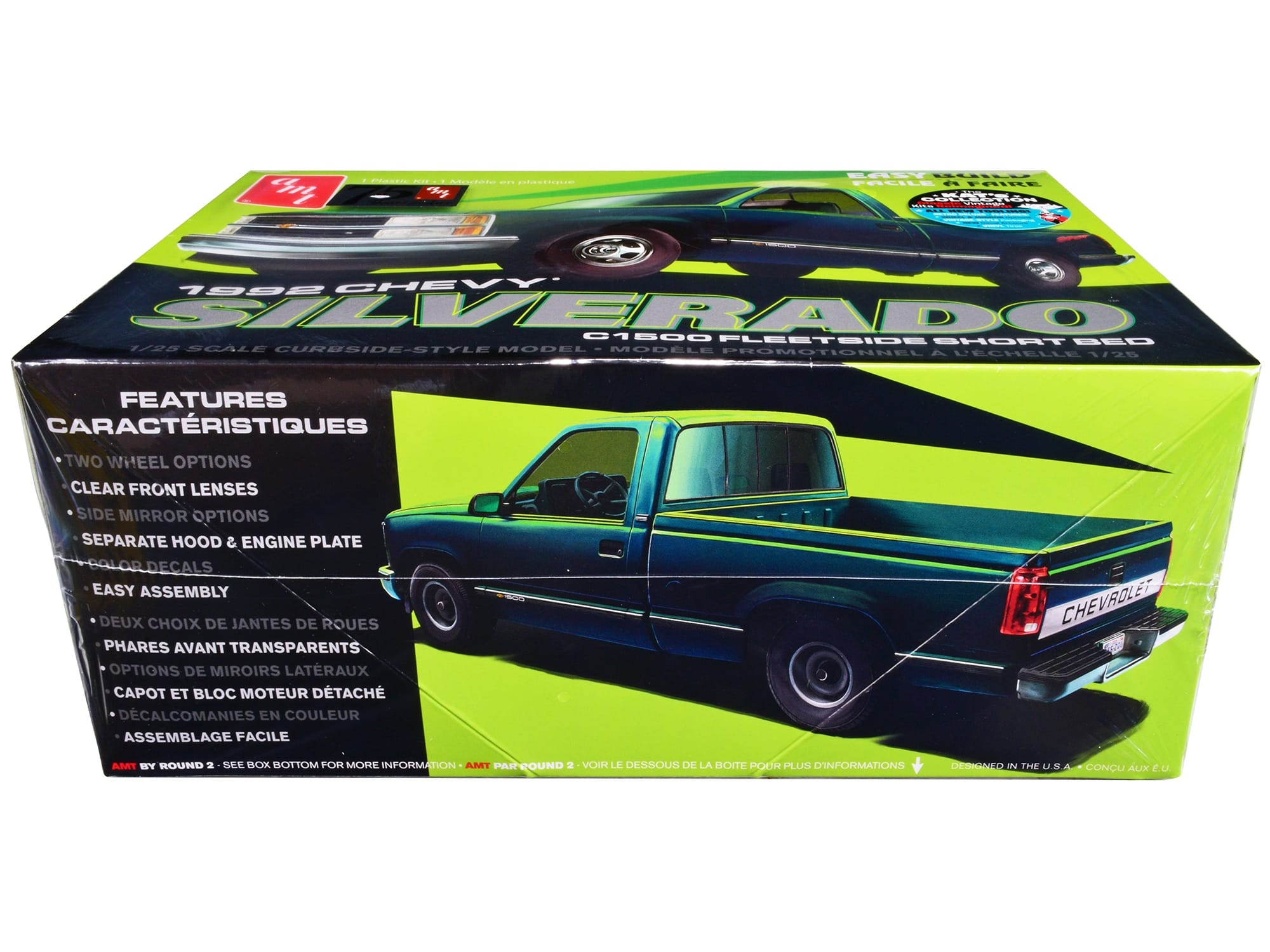 Skill 2 Model Kit 1992 Chevrolet Silverado C1500 Fleetside Short Bed Pickup Truck "Easy Build" 1/25 Scale Model by AMT - Image 2
