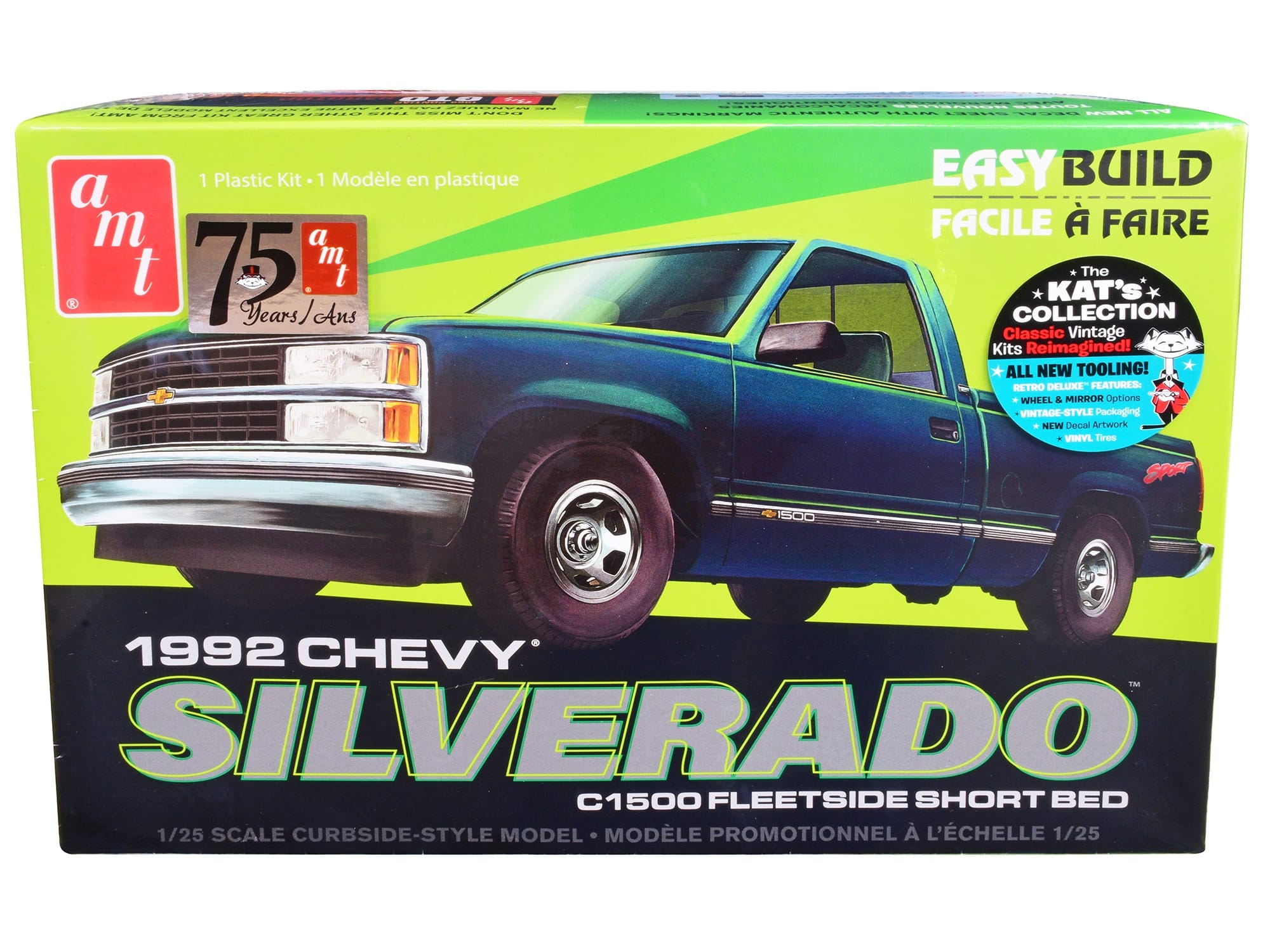 Skill 2 Model Kit 1992 Chevrolet Silverado C1500 Fleetside Short Bed Pickup Truck "Easy Build" 1/25 Scale Model by AMT - Image 3