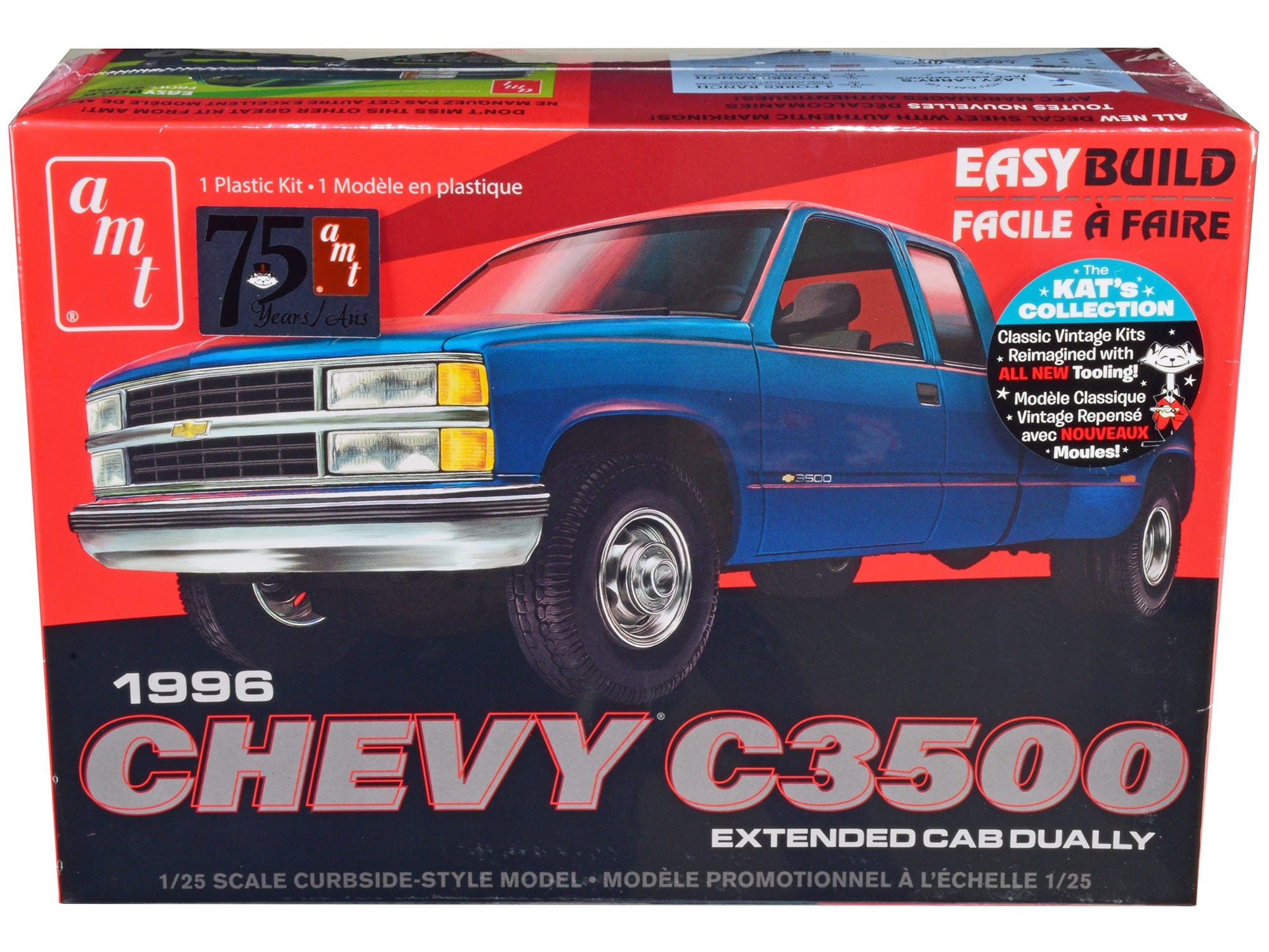 Skill 2 Model Kit 1996 Chevrolet C3500 Extended Cab Dually Pickup Truck "Easy Build" 1/25 Scale Model by AMT - Image 3