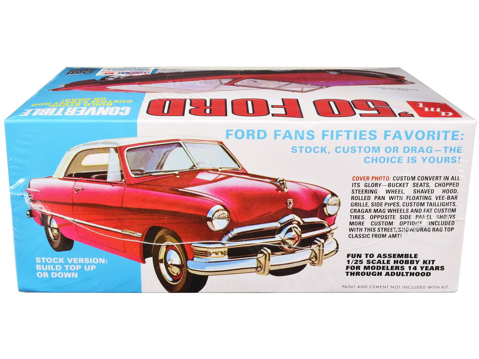 Skill 2 Model Kit 1950 Ford Convertible “Street Rods” 3-in-1 Kit 1/25 Scale Model by AMT