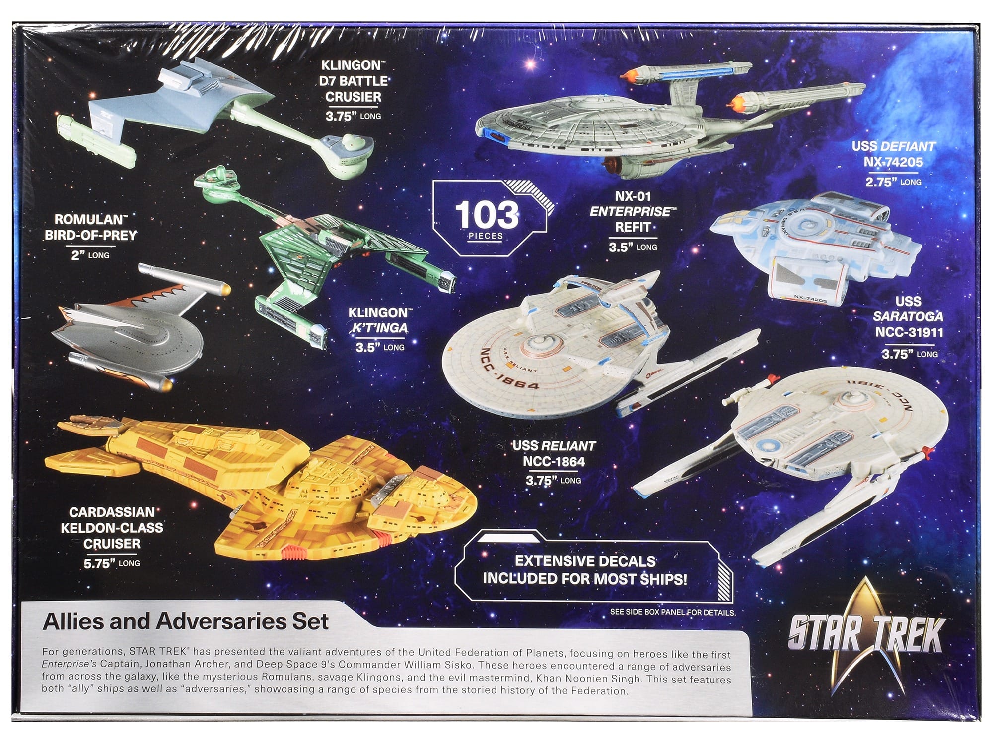 Skill 2 Model Kit Allies and Adversaries Space Ship Set "Star Trek" Franchise 1/2500 Scale Model by AMT - Image 4