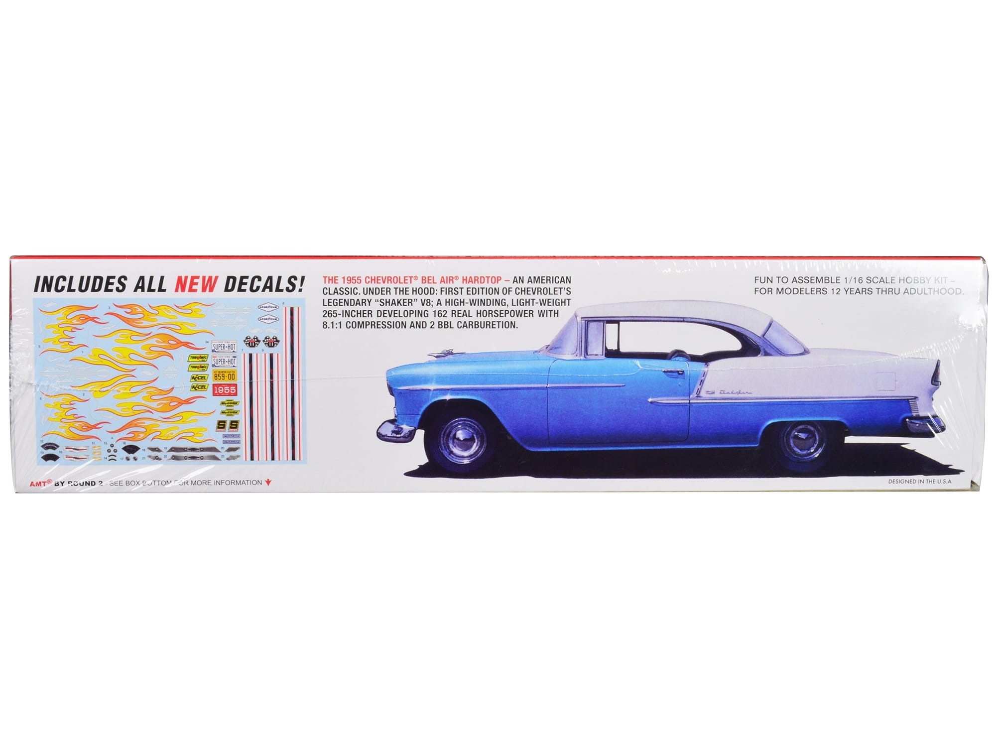 Skill 3 Model Kit 1955 Chevrolet Bel Air Hardtop 1/16 Scale Model by AMT - Image 2