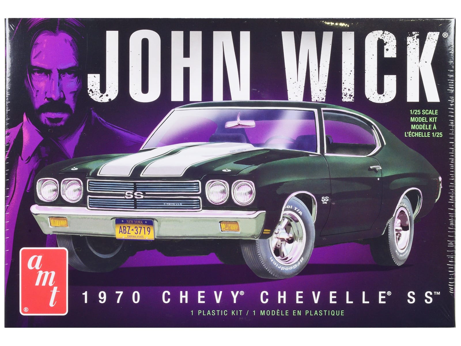 Skill 2 Model Kit 1970 Chevrolet Chevelle SS "John Wick" (2014) Movie 1/25 Scale Model by AMT - Image 4