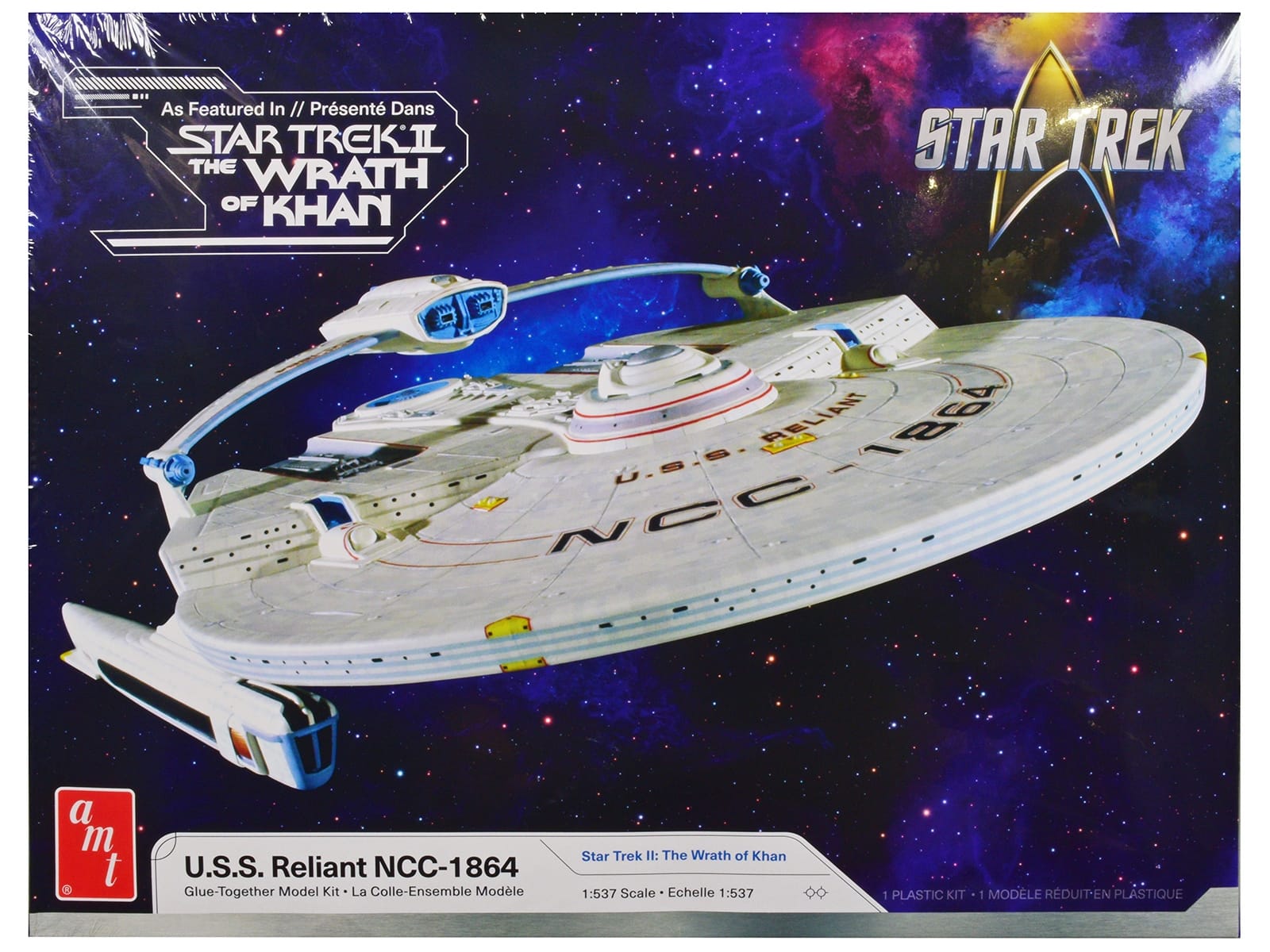 Skill 2 Model Kit U.S.S. Reliant NCC-1864 Space Craft "Star Trek II: The Wrath of Khan" (1982) Movie 1/537 Scale Model by AMT - Image 2