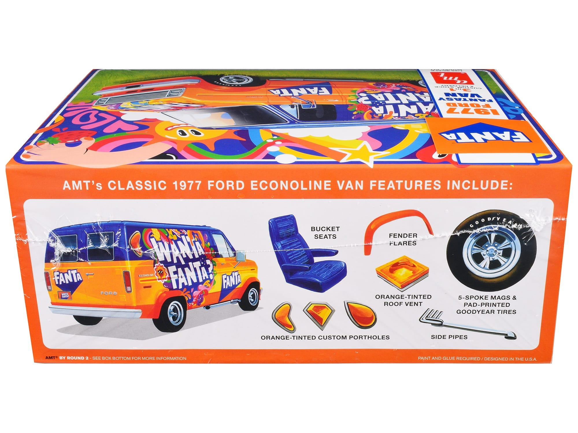 Skill 2 Model Kit 1977 Ford Custom Van "Fanta" 1/25 Scale Model by AMT - Image 2