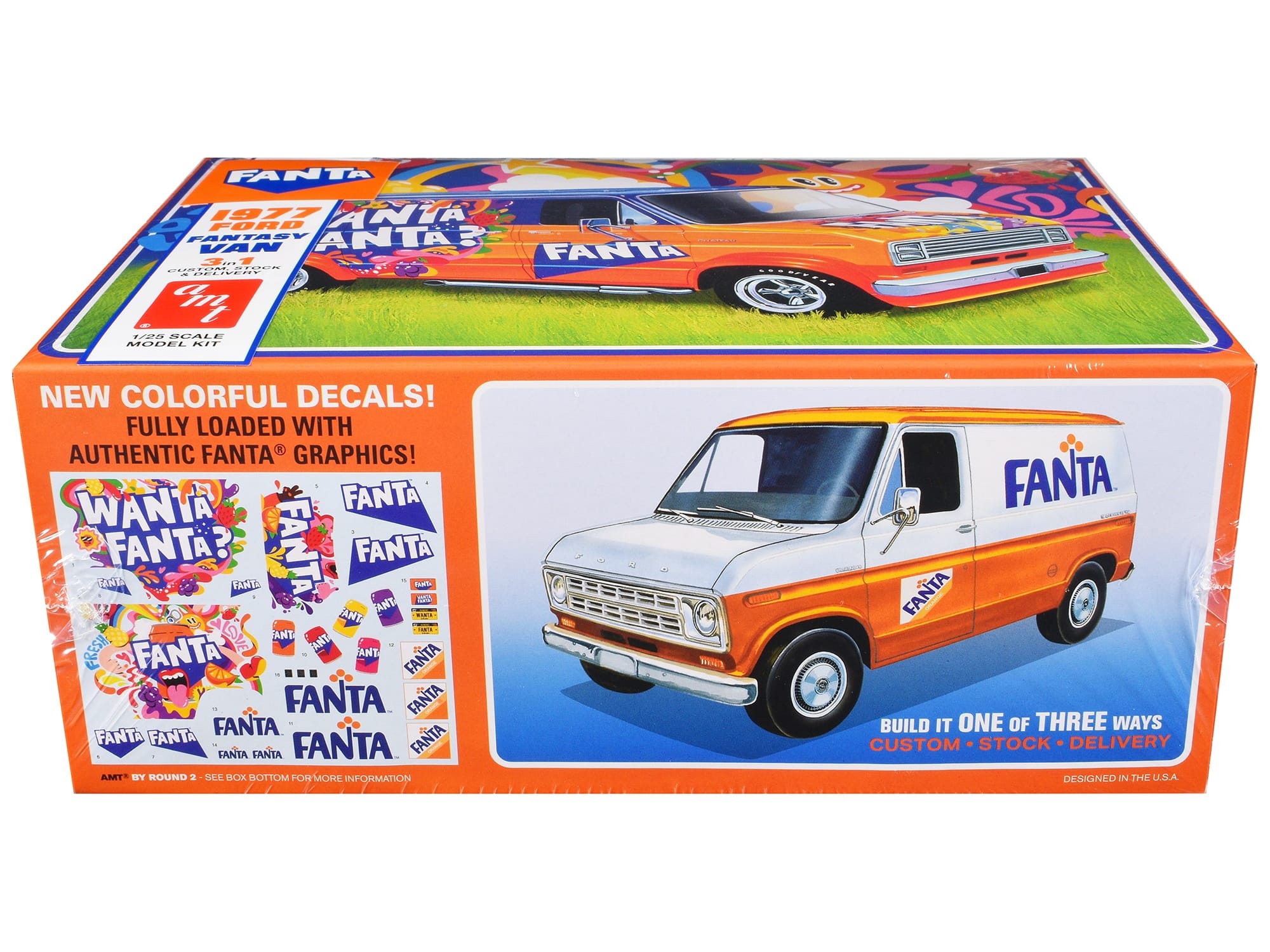 Skill 2 Model Kit 1977 Ford Custom Van "Fanta" 1/25 Scale Model by AMT - Image 3