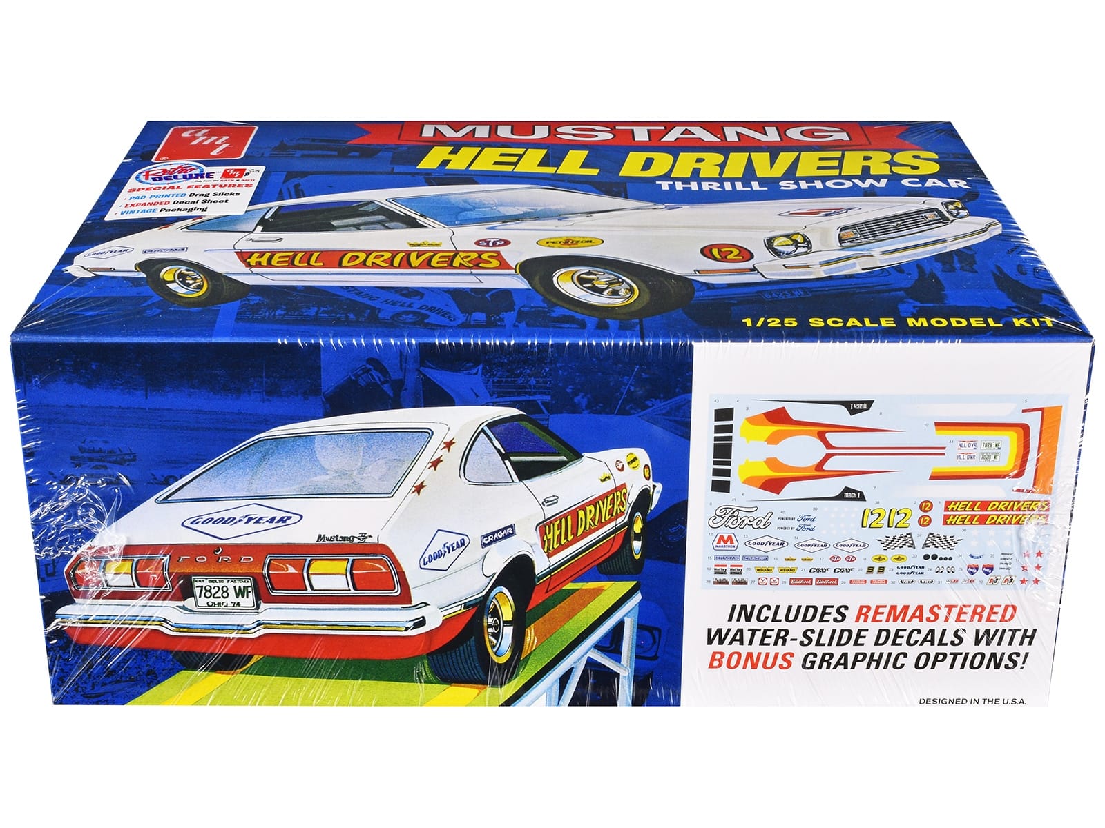 Skill 2 Model Kit 1977 Ford Mustang "Hell Drivers" Thrill Show Car 1/25 Scale Model by AMT - Image 2