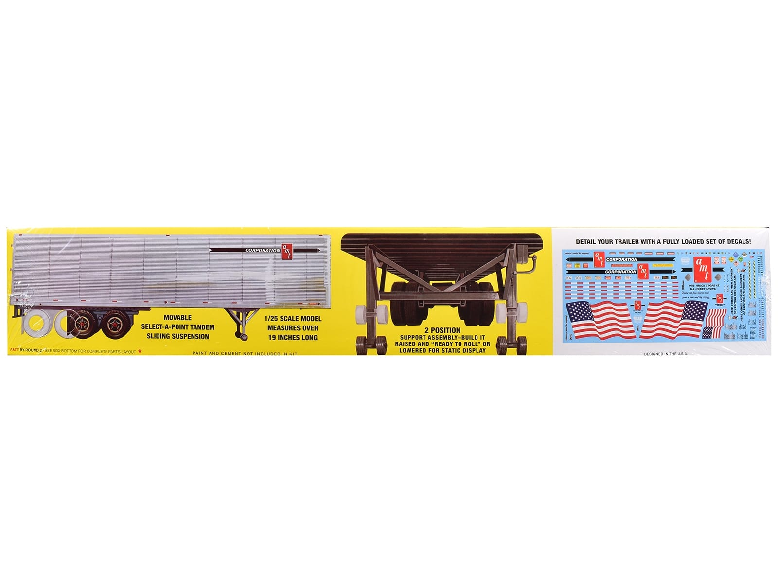 Skill 3 Model Kit Fruehauf FB Beaded Panel Van Trailer 1/25 Scale Model by AMT - Image 3