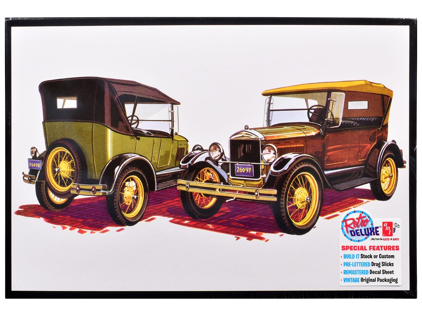 Skill 2 Model Kit 1927 Ford Model T Touring 2 in 1 Kit 1/25 Scale Model by AMT