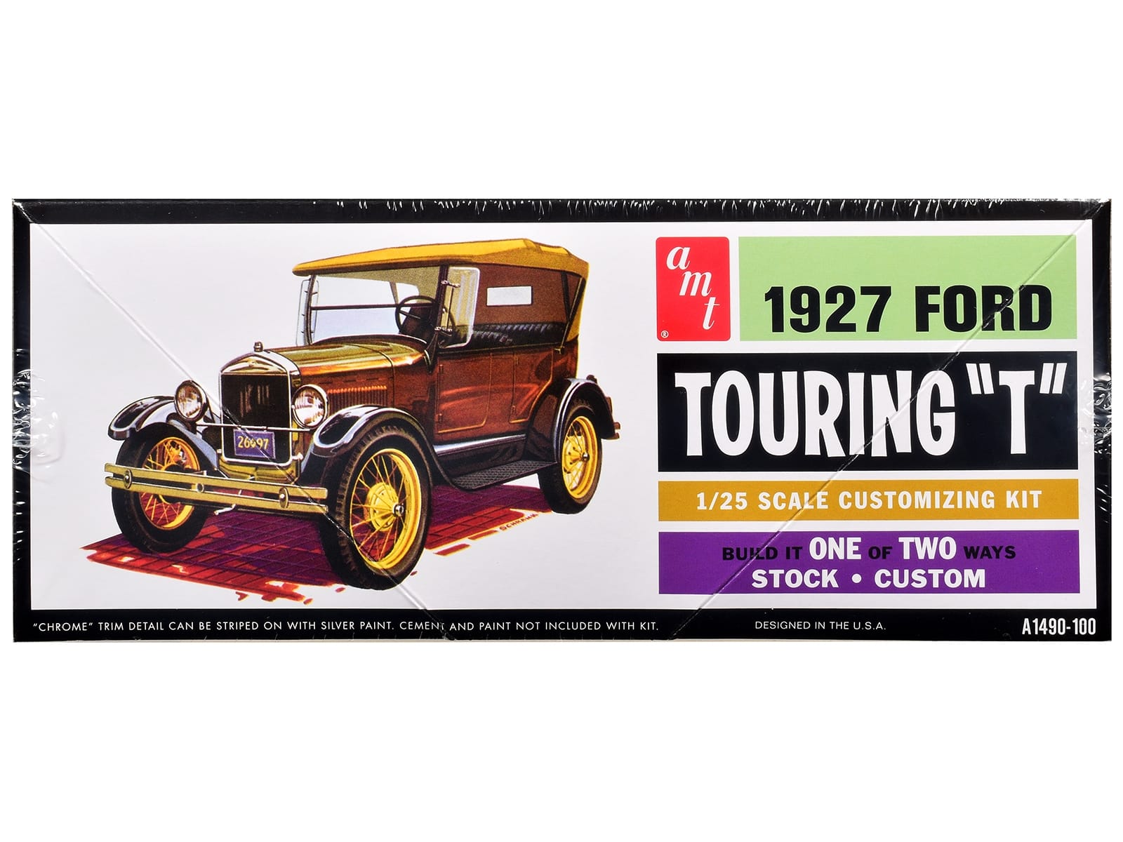 Skill 2 Model Kit 1927 Ford Model T Touring 2 in 1 Kit 1/25 Scale Model by AMT - Image 2