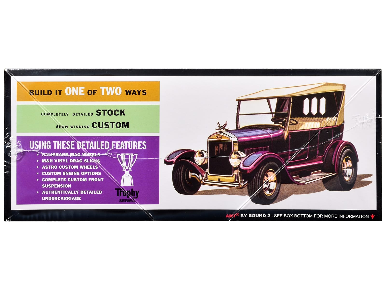 Skill 2 Model Kit 1927 Ford Model T Touring 2 in 1 Kit 1/25 Scale Model by AMT - Image 3