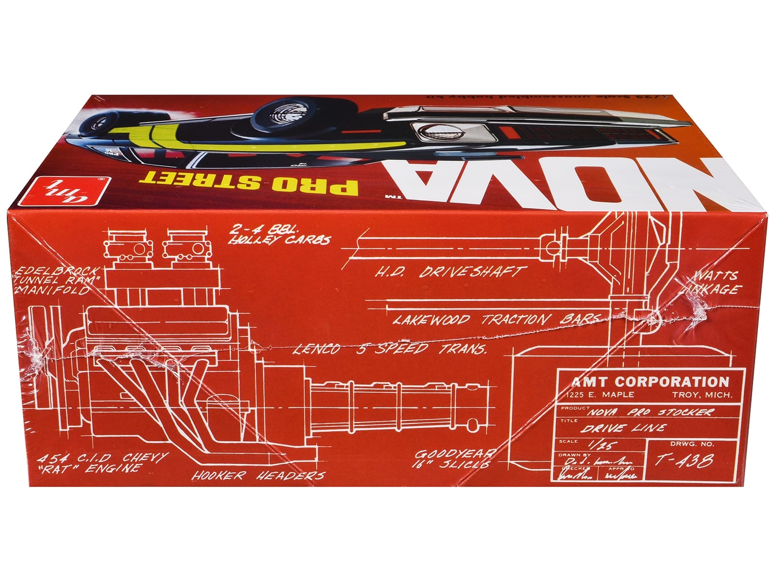 Skill 2 Model Kit Chevrolet Nova Pro Street 1/25 Scale Model by AMT - Image 3