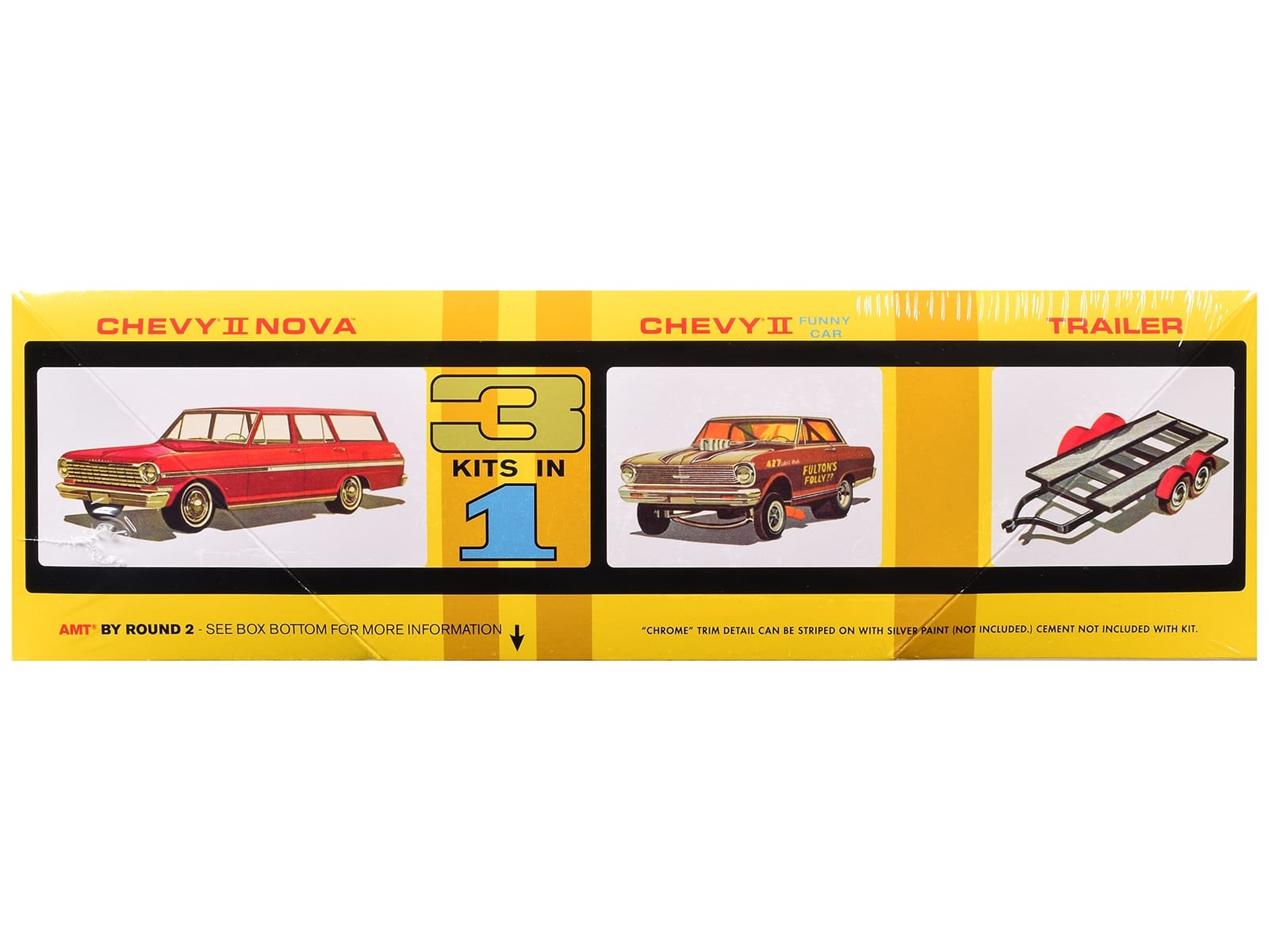 Skill 2 Model Kit Indy Drag Combo Chevrolet II Wagon and Funny Car with Trailer 3 in 1 Set 1/25 Scale Model by AMT - Image 2