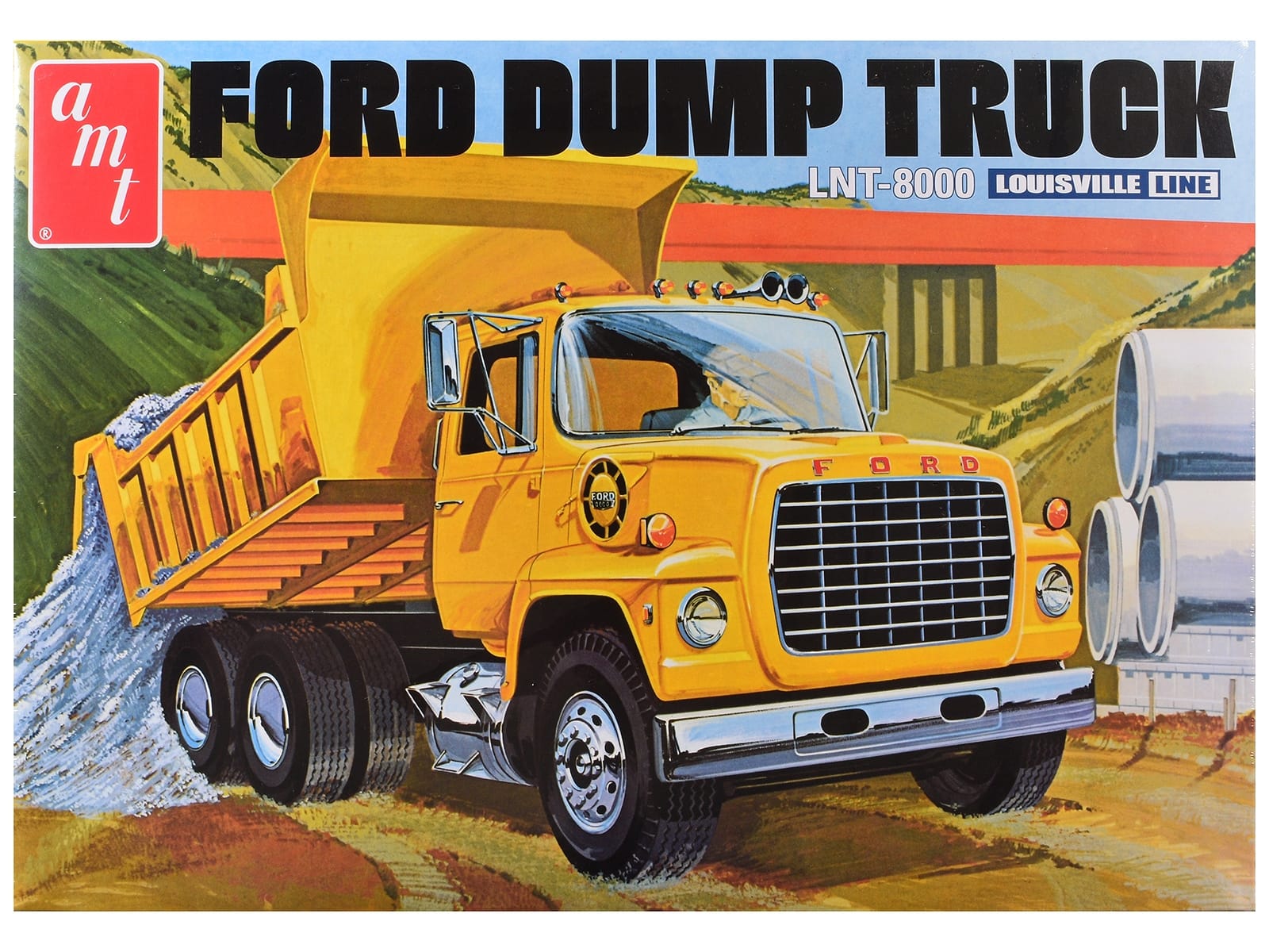 Skill 3 Model Kit Ford LNT-8000 Louisville Line Dump Truck 1/25 Scale Model by AMT