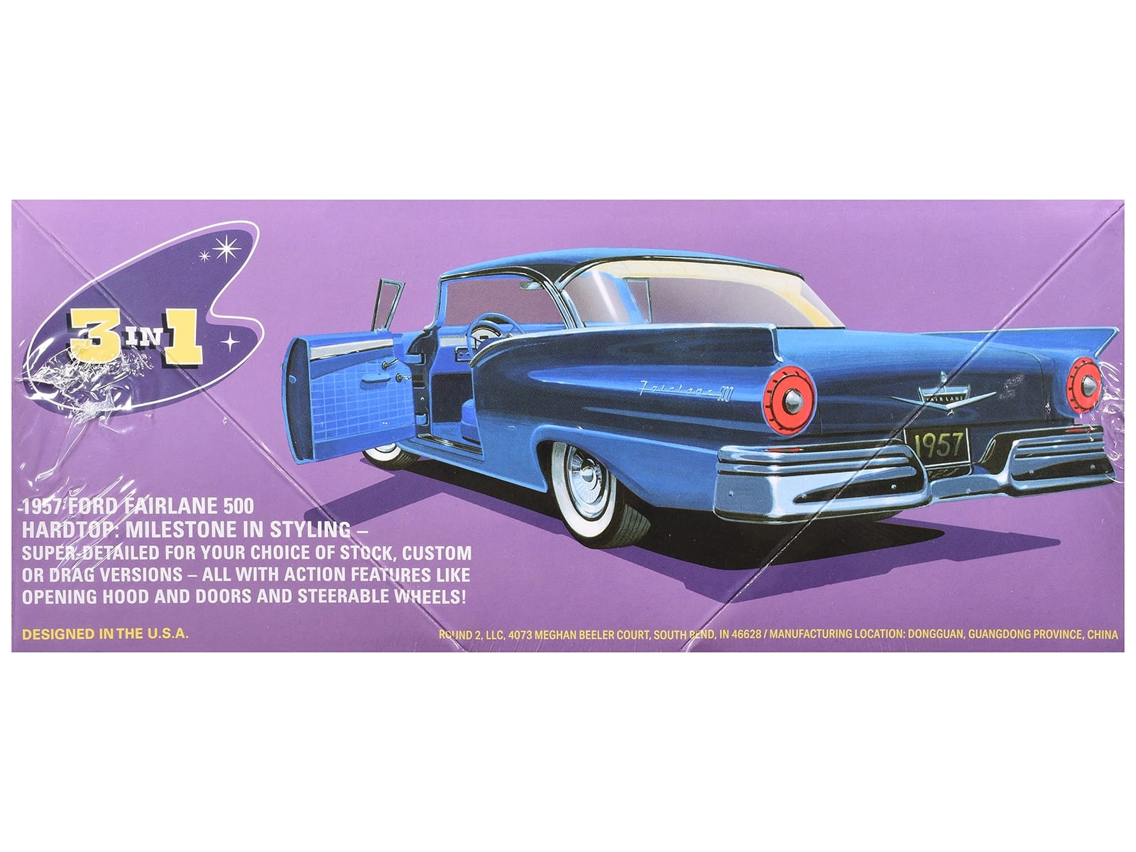 Skill 2 Model Kit 1957 Ford Fairlane Hardtop 3-in-1 Kit 1/25 Scale Model by AMT - Image 3