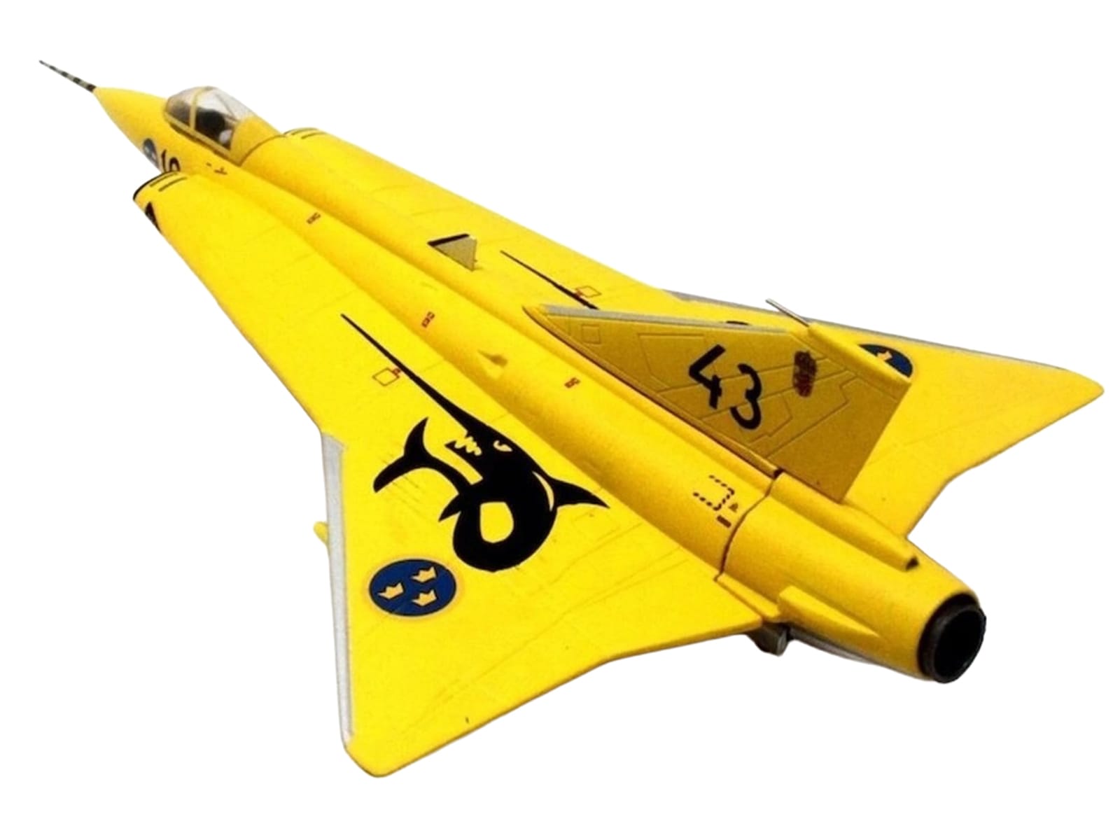 Saab J35J Draken Fighter Aircraft "43-10 3 "Johan Gul" Squadron 10 Wing Final Flight Livery" (1997) Swedish Air Force 1/72 Diecast Model Airplane by Aviation 72 - Image 3