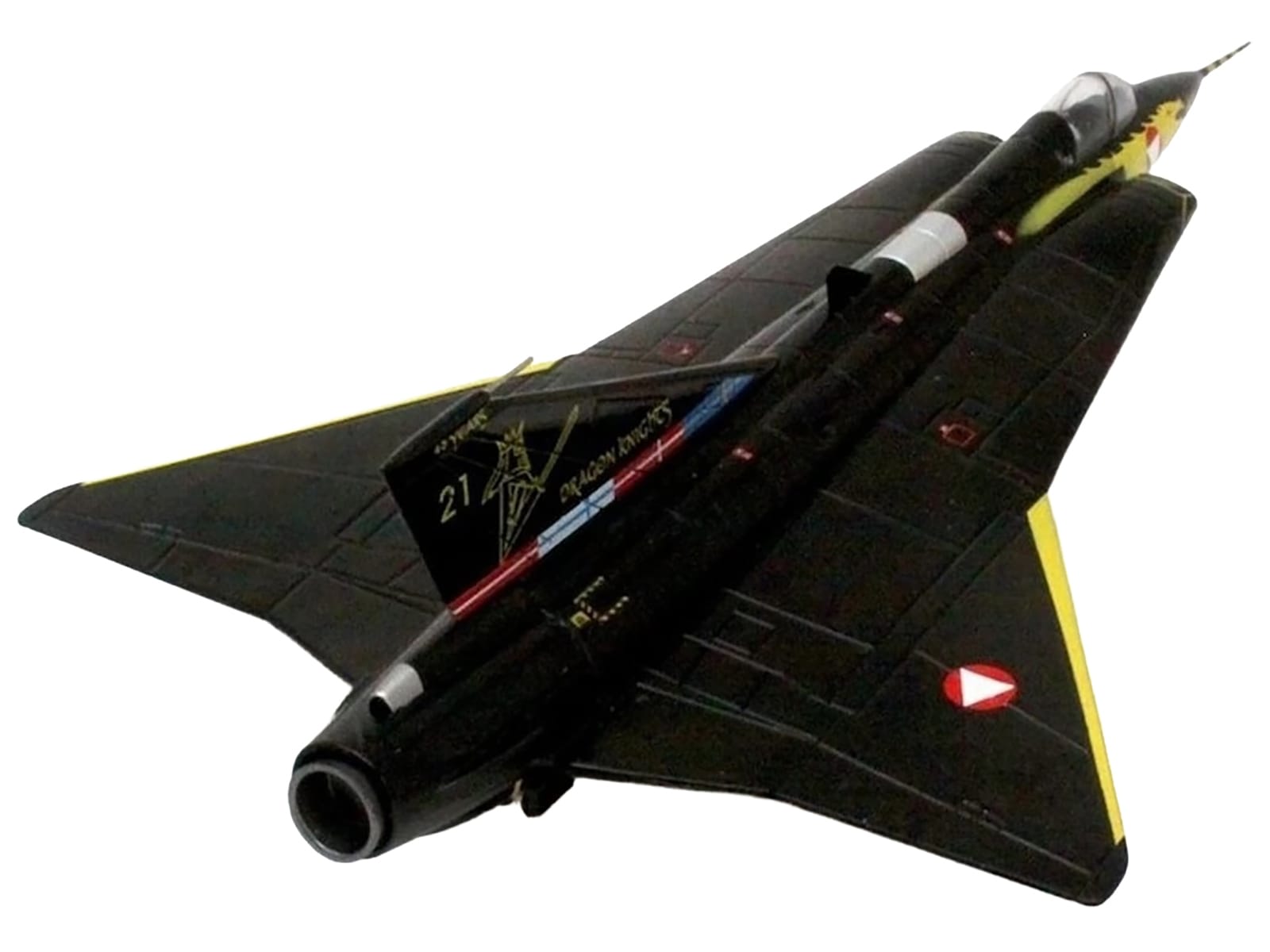 Saab Draken Fighter Aircraft "21 Draken 45th Anniversary Dragon Knights Retirement Livery" (2005) Austrian Air Force 1/72 Diecast Model Airplane by Aviation 72 - Image 4
