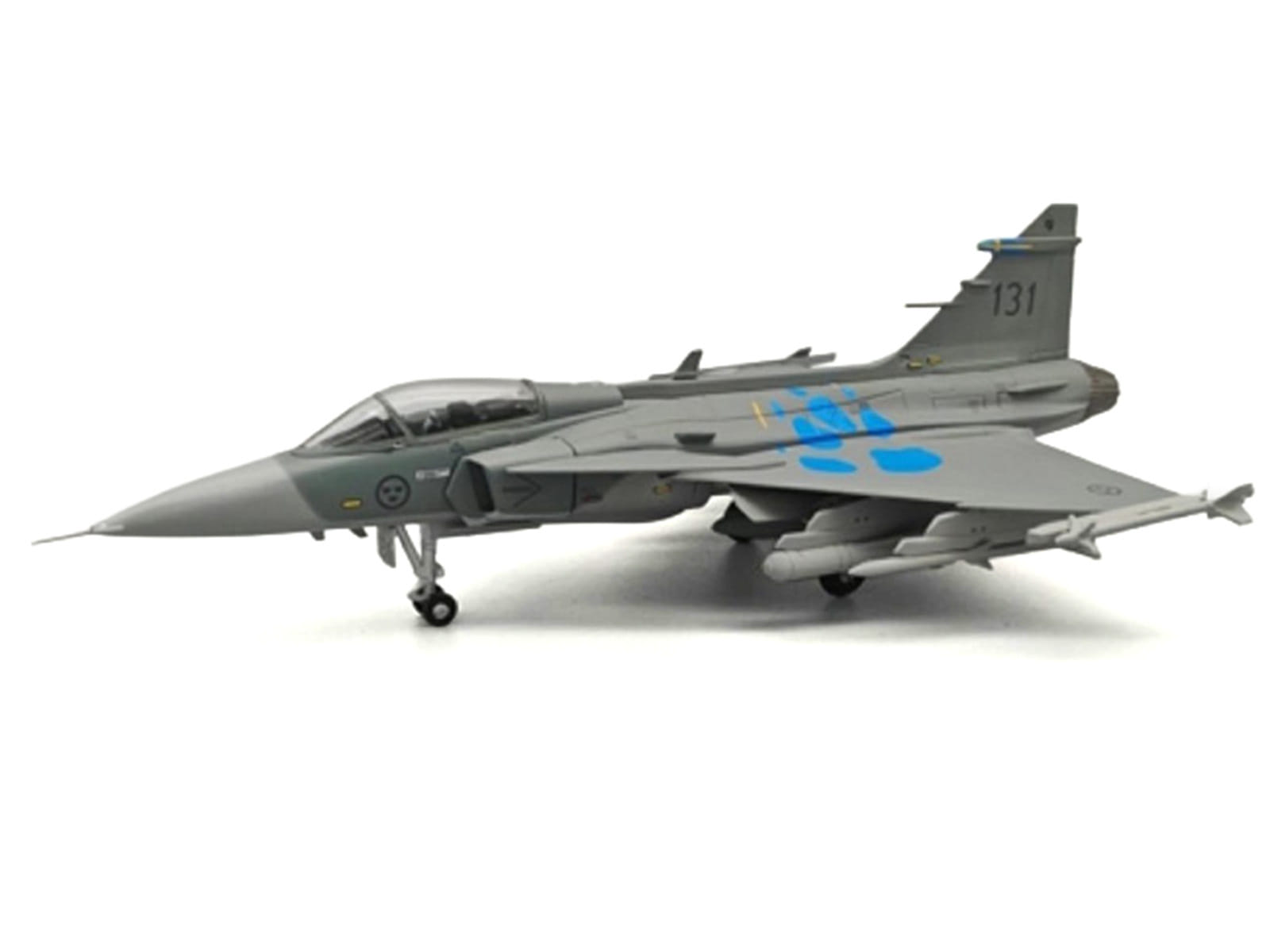 Saab JAS 39A Gripen Fighter Aircraft "131 F 7 Wing Cat's Paw Livery Satenas Air Base" (2006) Swedish Air Force 1/72 Diecast Model Airplane by Aviation 72 - Image 2
