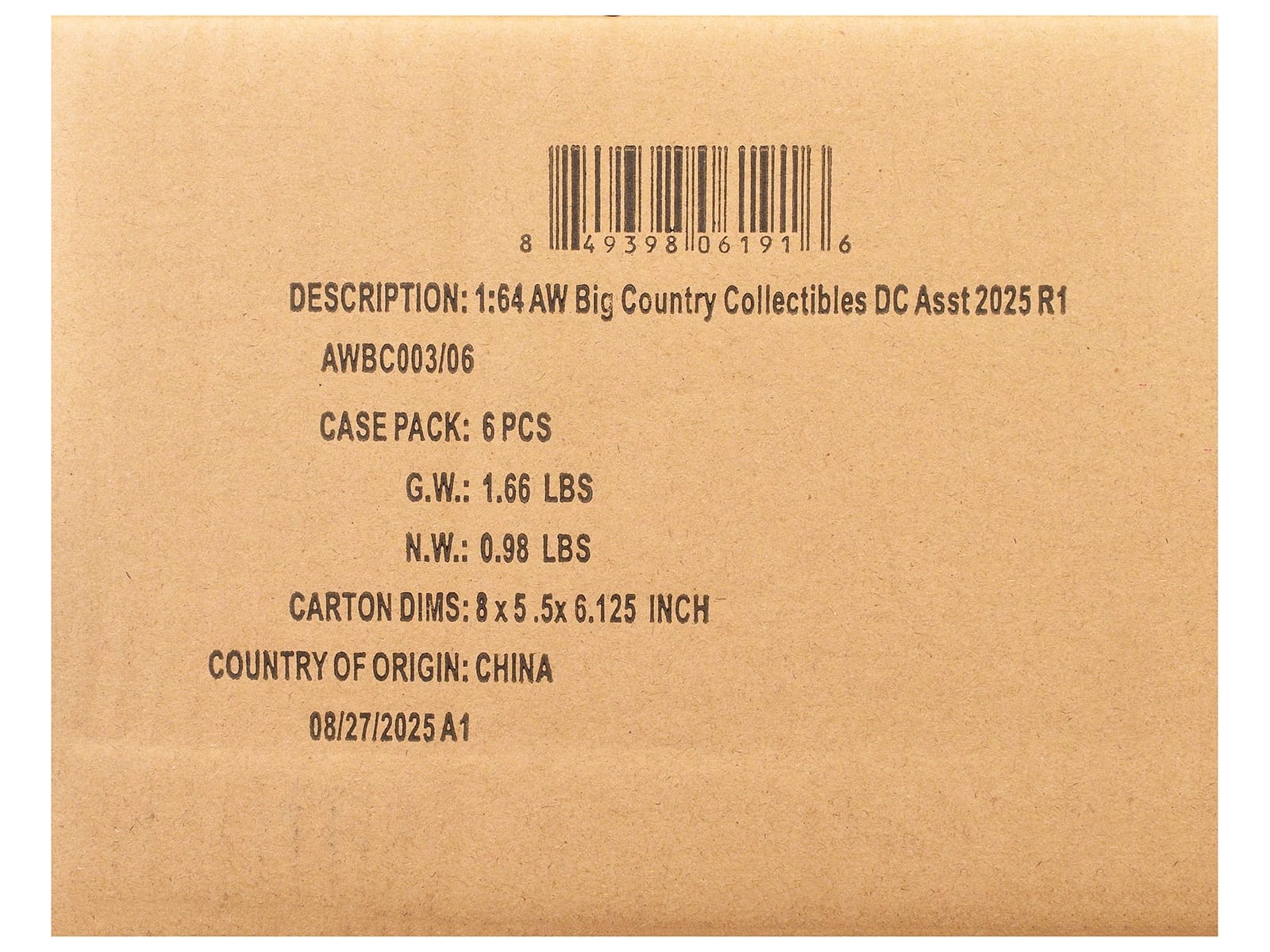 Big Country Collectibles 2025 Release 1 Set of 6 pieces 1/64 Diecast Model Cars by Auto World - Image 2